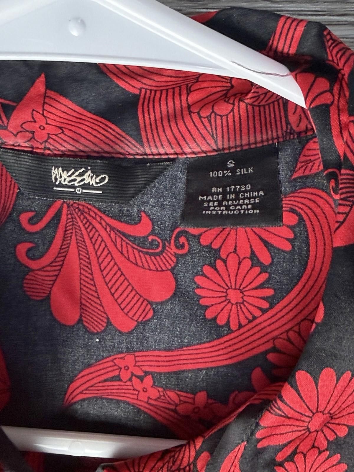 Mossimo Mossimo 100% Silk Red Black Floral Button Top Blouse Y2K S Size S / US 4 / IT 40 - 6 Thumbnail