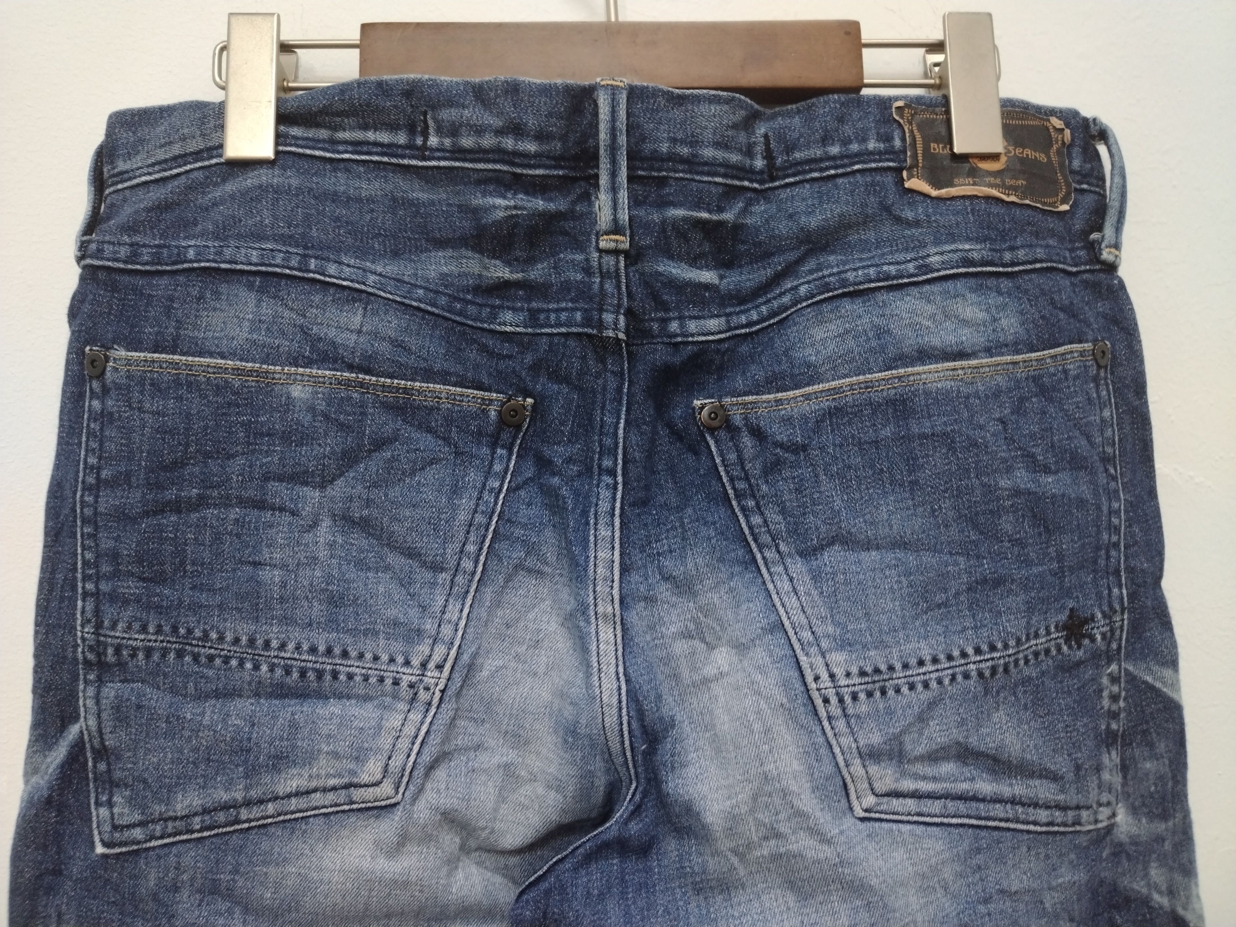 Japanese Brand Vintage BLUEWAY flared jeans nice design & character Size US 33 - 13 Thumbnail