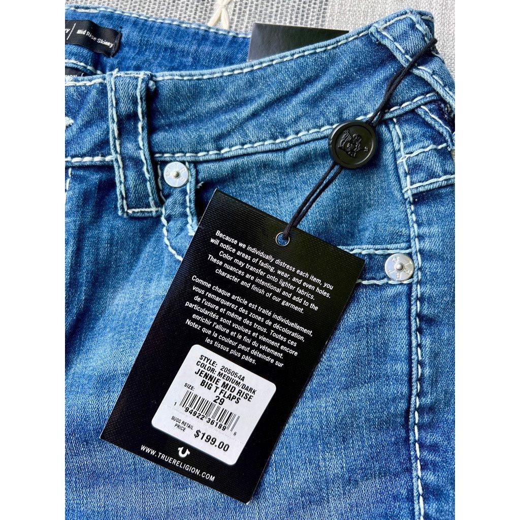 True Religion NWT Women True Religion Jennie Curvy Mid Rise Skinny sz 29 Size 29" - 7 Thumbnail