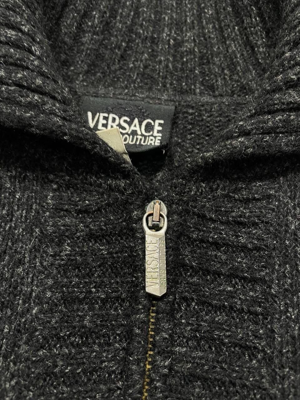 Versace Jeans Couture Versace Jeans Couture Knit Sweater 1/4 Zip Wool Big Logo Size US XXL / EU 58 / 5 - 8 Thumbnail