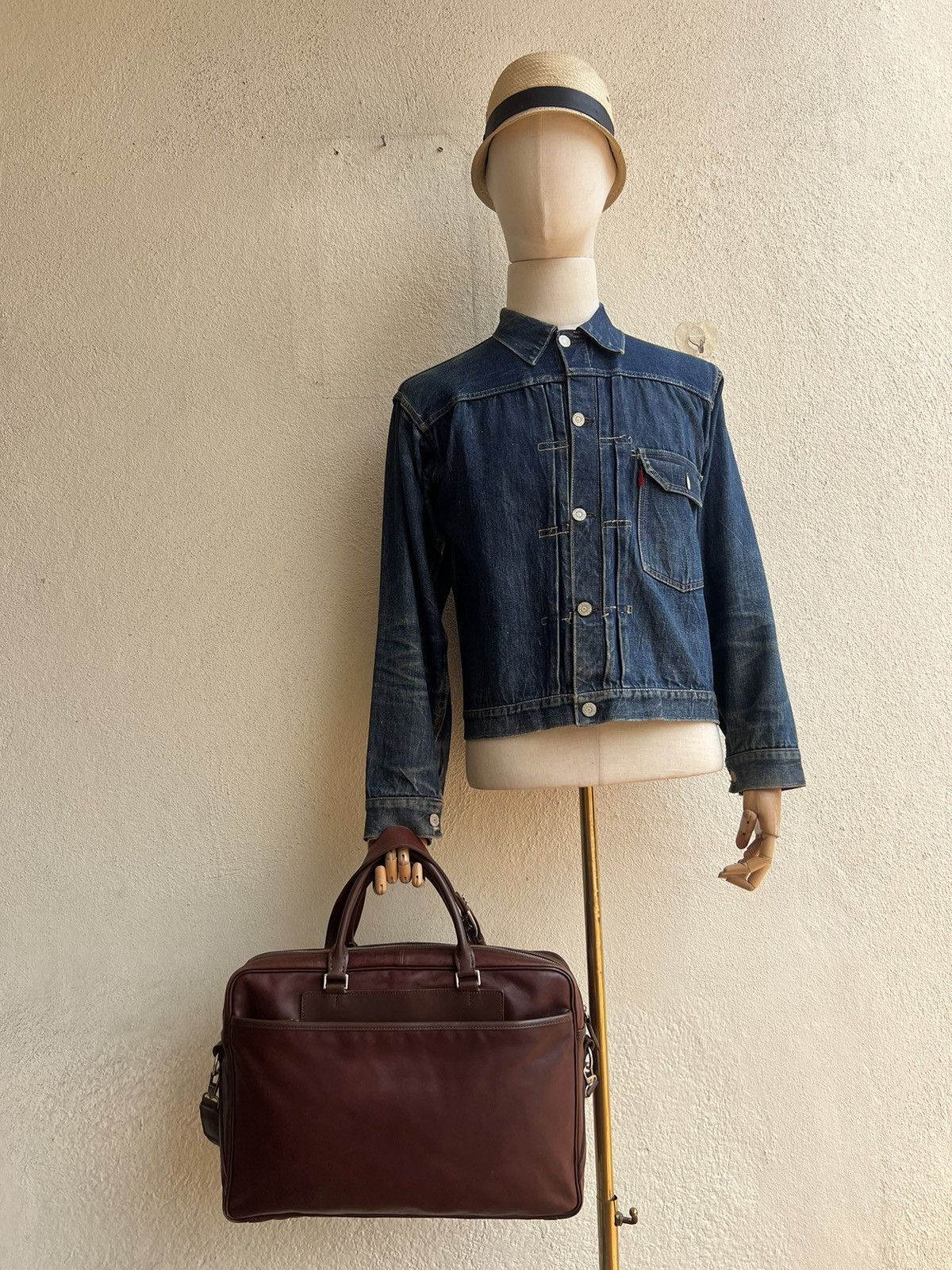 Japanese Brand × Leather Somes Saddle Japan Distressed Patina Leather 2 Way Bag Size ONE SIZE - 3 Thumbnail
