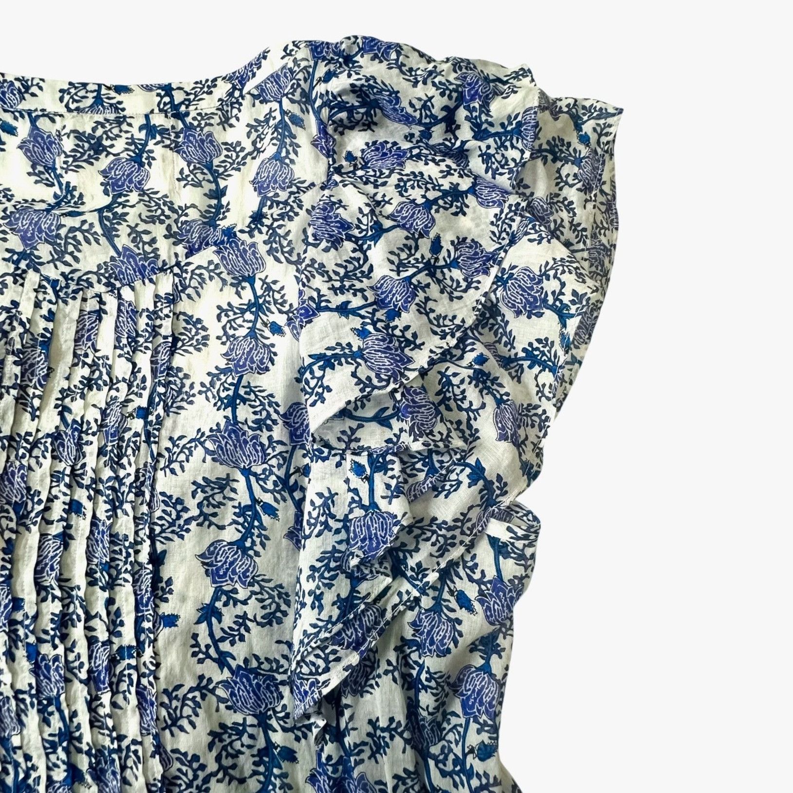Isabel Marant Etoile Isabel Marant Étoile Godrana Blue Floral Cotton Mini Dress F Size M / US 6-8 / IT 42-44 - 11 Thumbnail