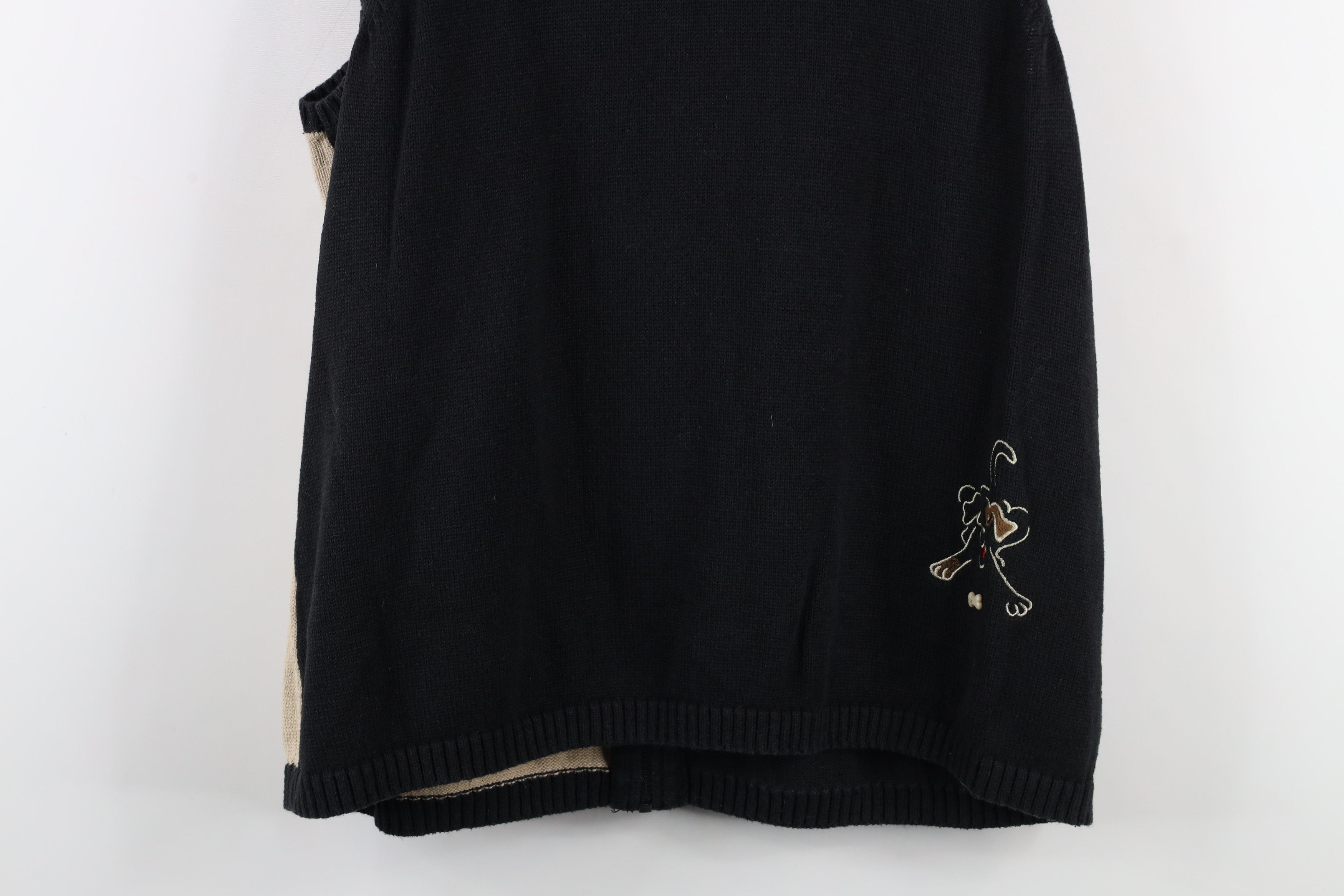 Vintage Vintage 90s Streetwear Dog Puppy Knit Full Zip Sweater Vest Size XXL / US 16-18 / IT 52-54 - 13 Thumbnail