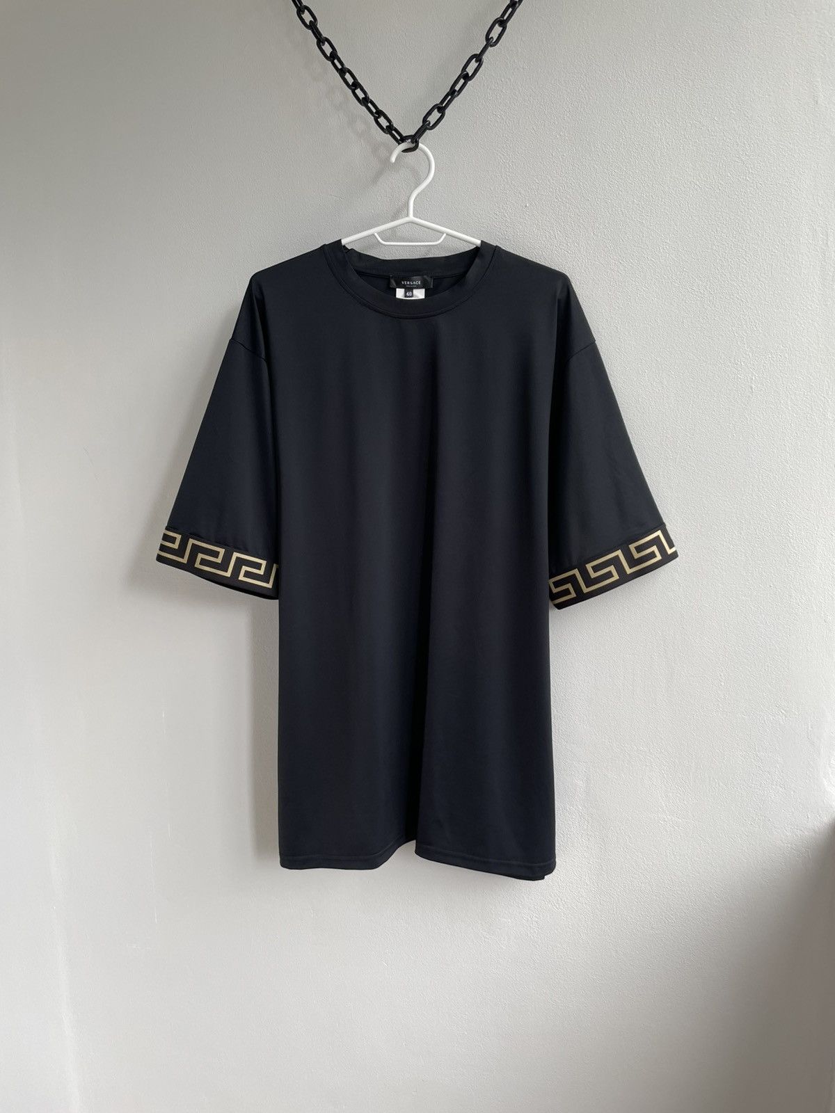 Versace RARE Versace Greca-trim T shirt Tee Black Size US M / EU 48-50 / 2 - 1 Thumbnail