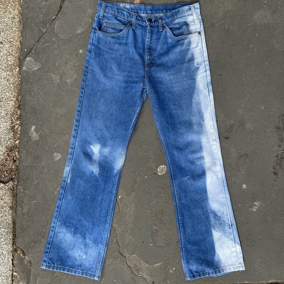 Vintage Vintage 32 Bootcut Jeans w/ Abstract Sunfaded Wash Size US 32 / EU 48 - 2 Thumbnail