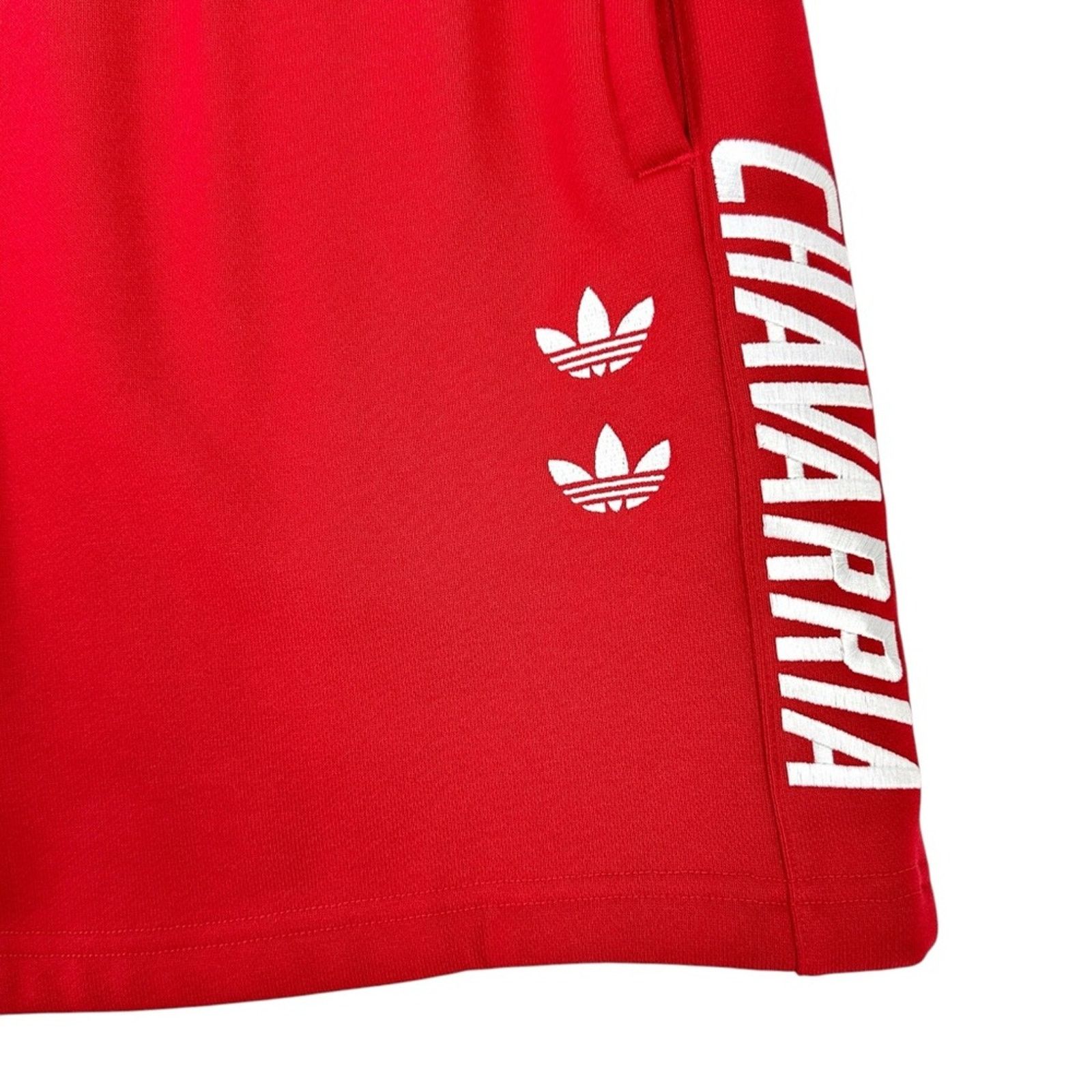 Adidas × Willy Chavarria Limited Edition Red "Paris" Loose Fit Sweat Shorts Size US 34 / EU 50 - 3 Thumbnail
