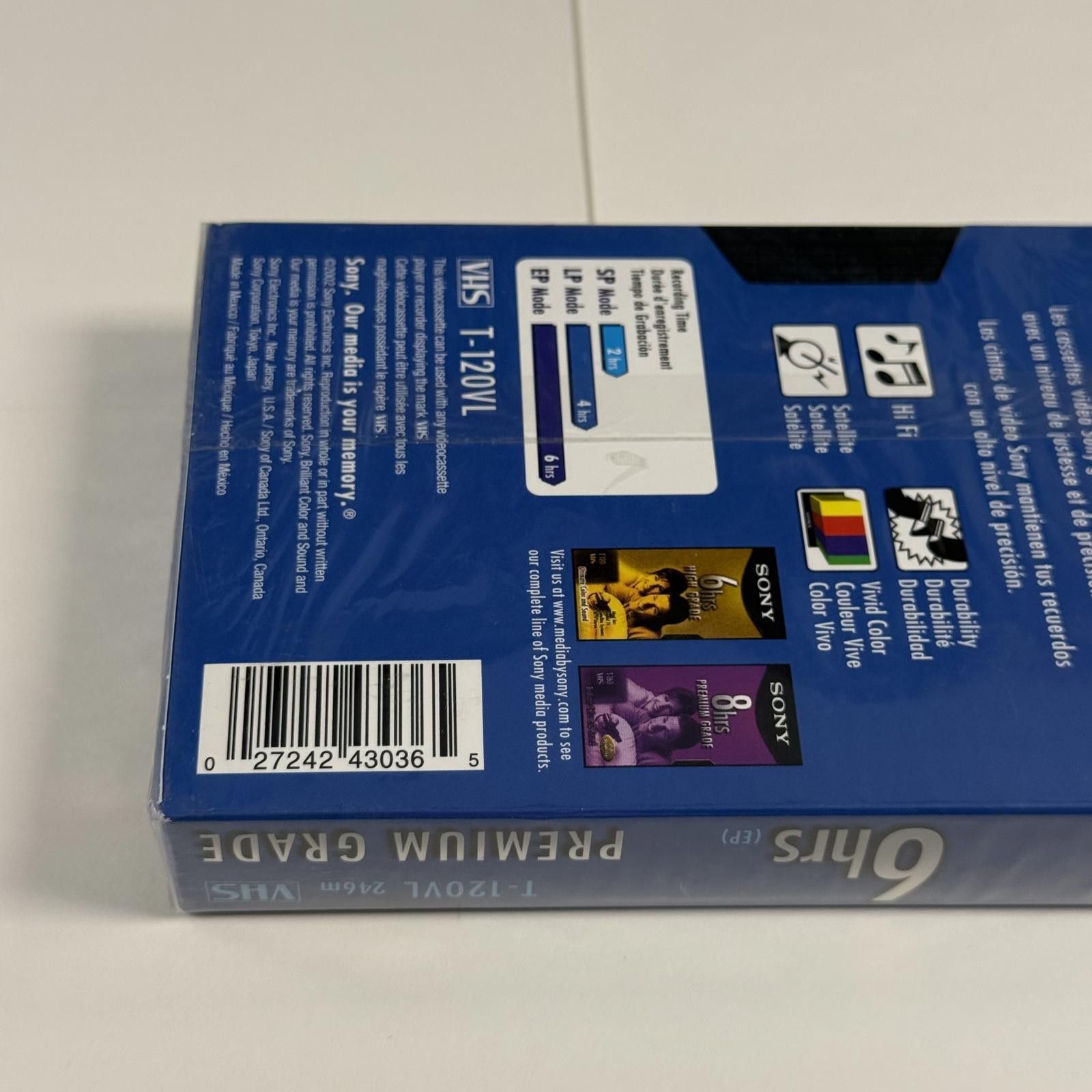 Sony Lot of 3 Deadstock Sony Premium Grade VHS Cassette Tapes Size ONE SIZE - 7 Thumbnail