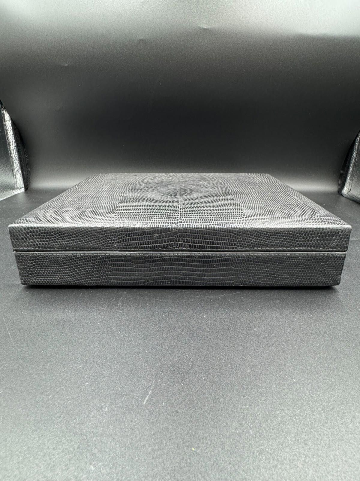 Other Atoll Cigar Case Box Humidor Alligator Black Leather Needs R Size ONE SIZE - 7 Thumbnail