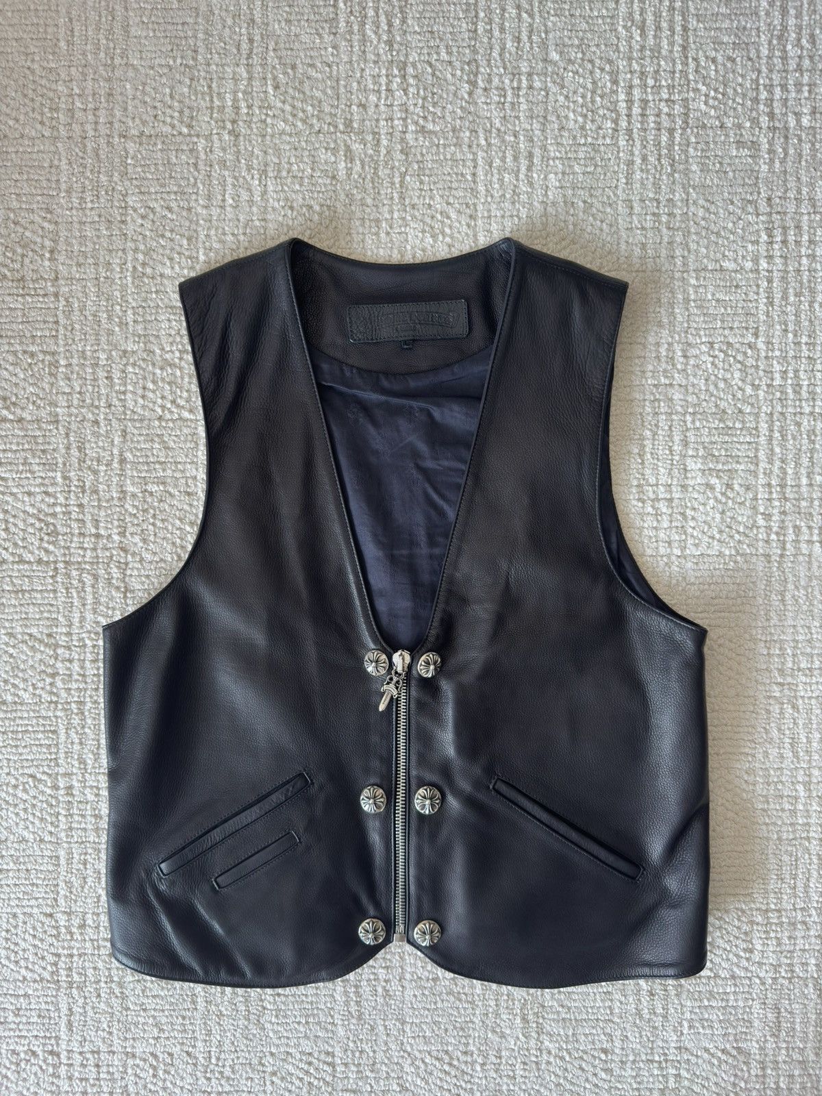 Chrome Hearts CHROME HEARTS New Calfskin Patch Vest Size 50L - 2 Thumbnail