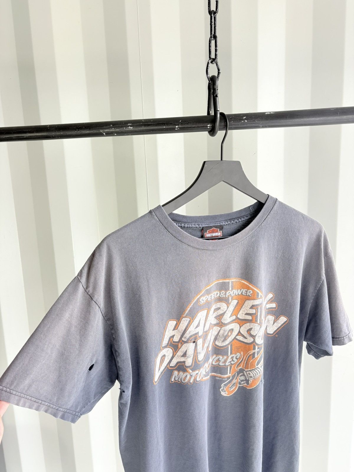 Harley Davidson Thrashed Harley Davidson Sun Faded Shirt Band Erd grunge WCC Size US XL / EU 56 / 4 - 3 Thumbnail