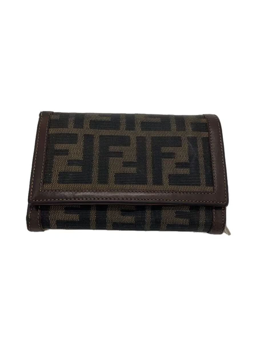 Fendi Fendi Zucca Canvas Bi-Fold Wallet Brown Monogram Size ONE SIZE - 1 Thumbnail