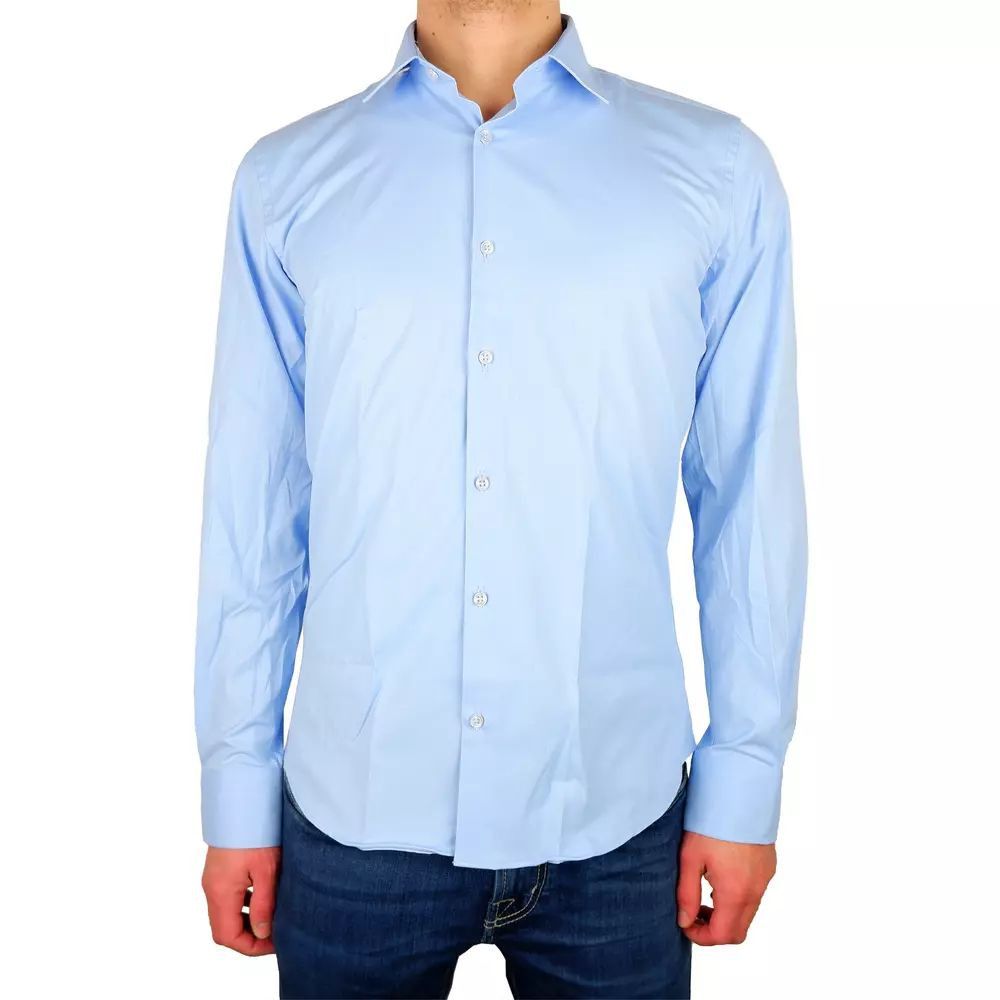 Designer Made in Italy Light Blue Cotton Shirt Grailed