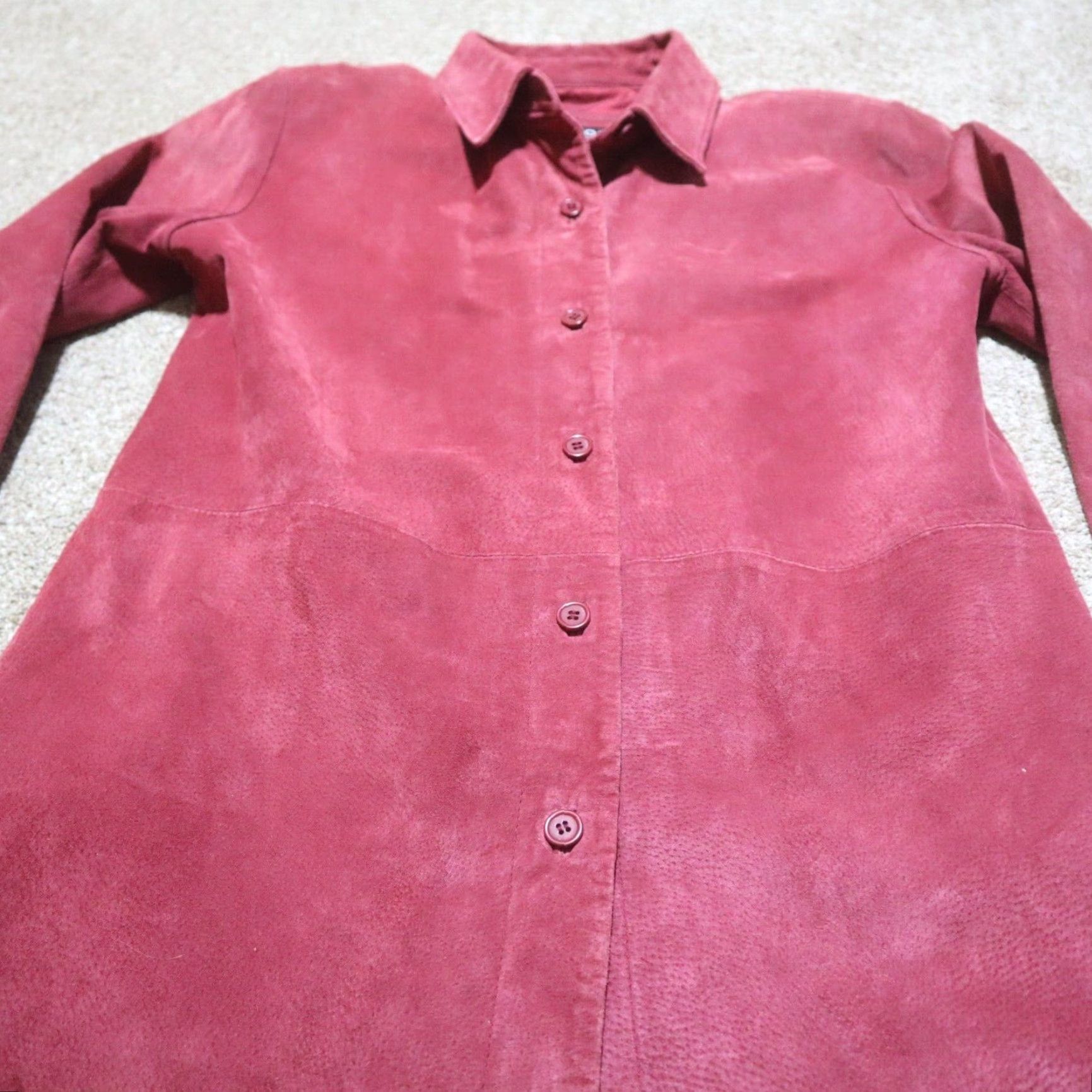 Vintage Dialogue Leather Jacket Women's Size S Red Button Up Small Real Leather jacket Clothing Womens Size S / US 4 / IT 40 - 3 Thumbnail