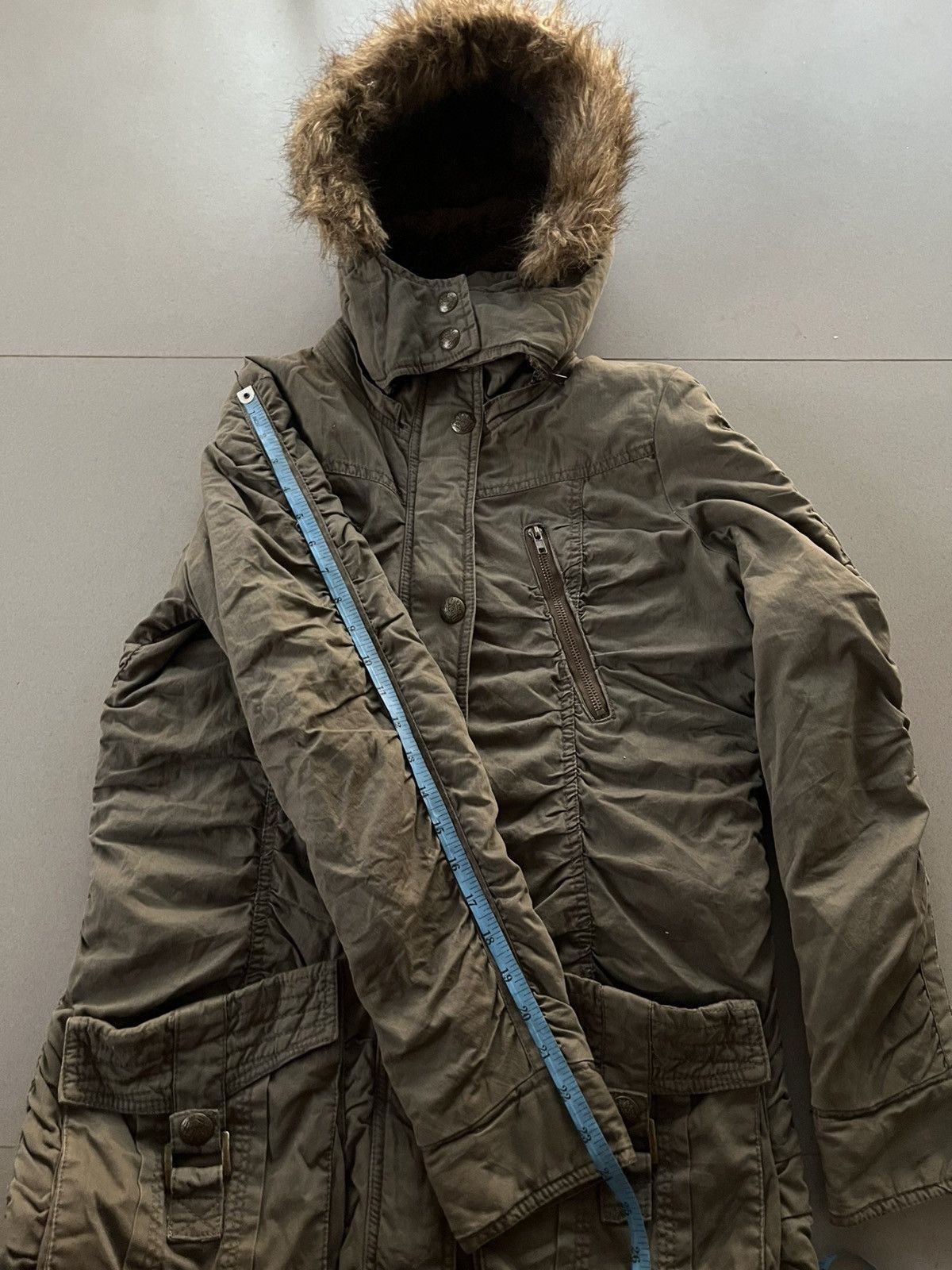 14th Addiction JAPANESE DOUBLEFOCUS FUR JACKET PARKA MULTIZIPER GOTHIC PUNK Size US M / EU 48-50 / 2 - 12 Thumbnail
