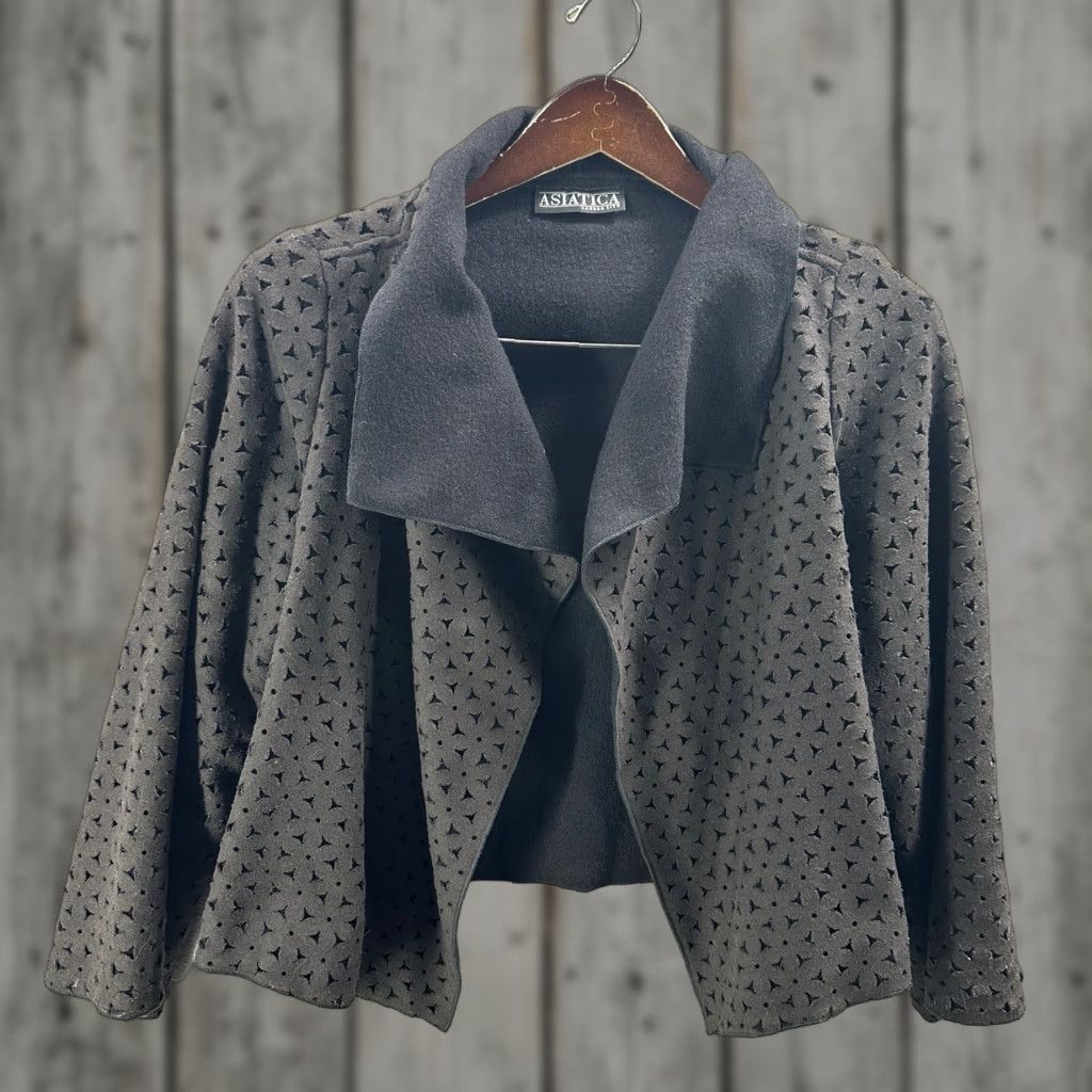 Vintage Asiatica Kansas City Jacket Women M Black Bohemian City Kimono Lightweight Lined Pockets Fall Spring Summer Winter Open Size M / US 6-8 / IT 42-44 - 1 Thumbnail