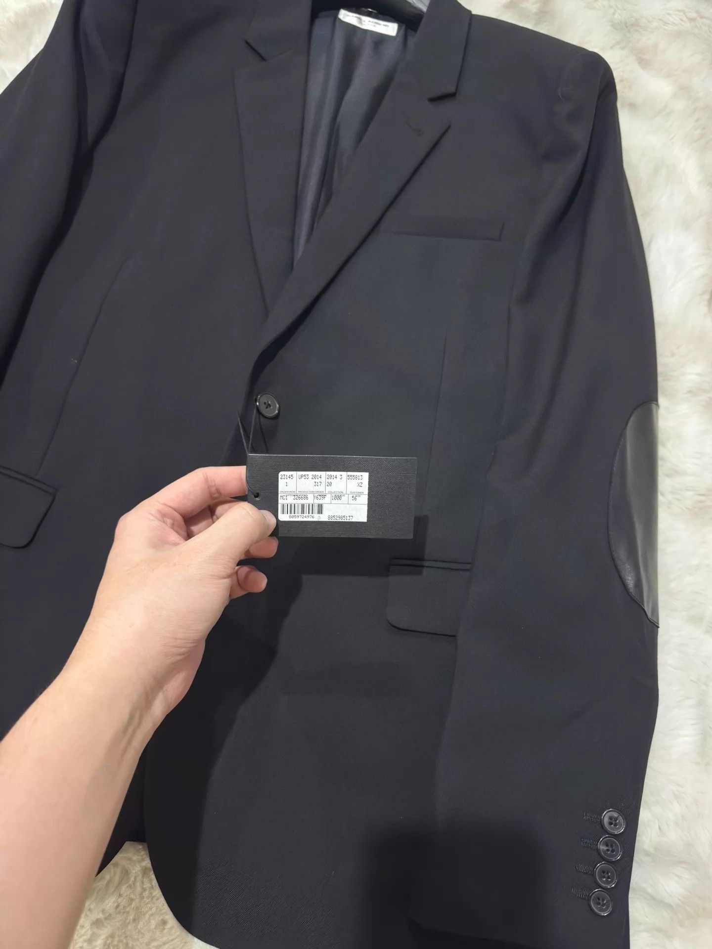 Saint Laurent Paris Saint Laurent SLP Hedi Leather Sleeve Wool Blazer 56 W/tags Size US XL / EU 56 / 4 - 2 Thumbnail