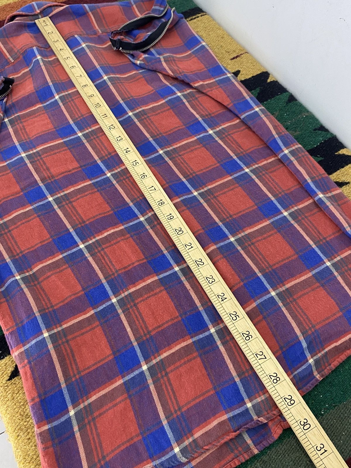R13 R13 SS15 Zip Sleeve Plaid Flannel Shirt Italy Deconstructed Size US S / EU 44-46 / 1 - 6 Thumbnail