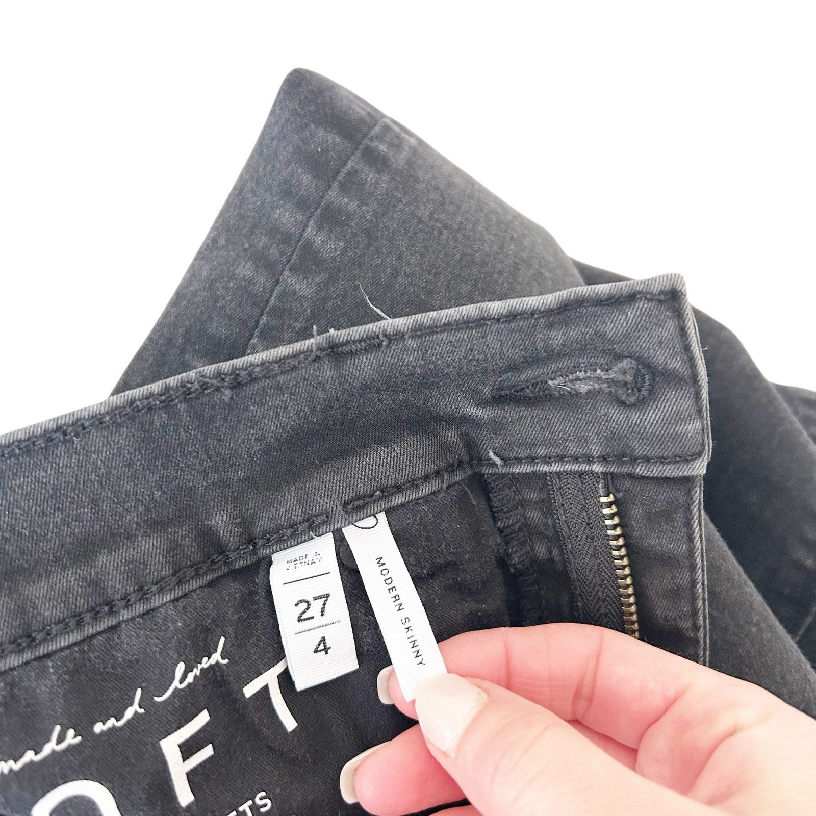 Loft Loft Black Modern Skinny Jeans Sz 27 Size 27" / US 4 / IT 40 - 3 Thumbnail
