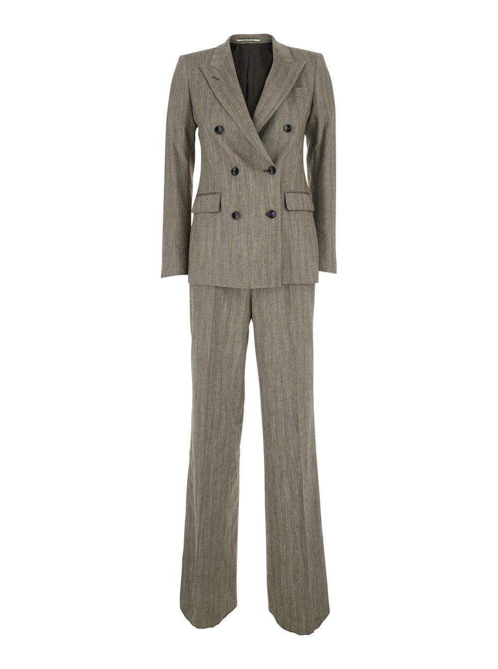 Tagliatore grey suit Double-breasted in linen blend for women Size L / US 10 / IT 46 - 1 Thumbnail