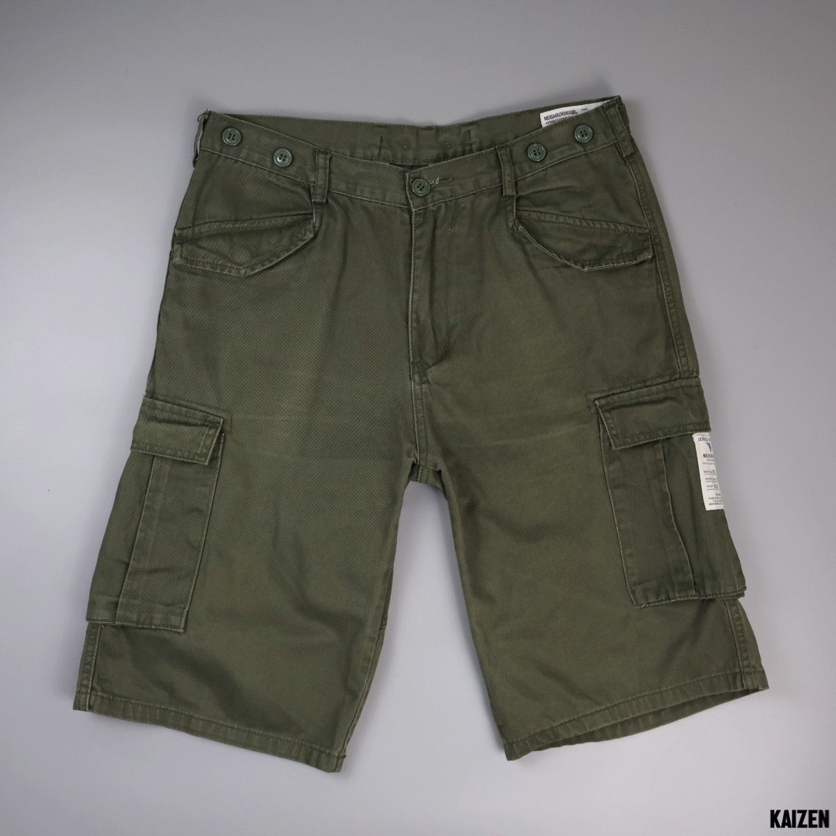 image of Neighborhood X Common Sense - Cargo Shorts in Army Green, Men's (Size 33)