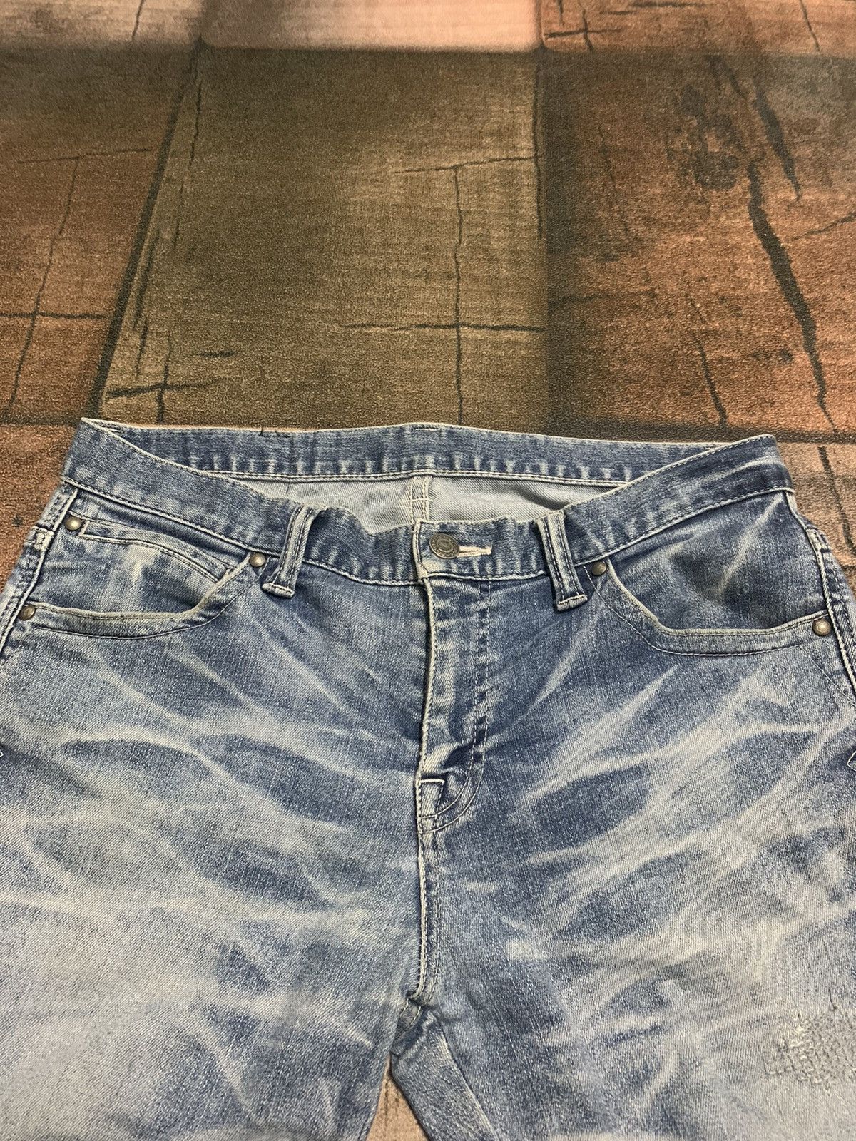 Japanese Brand × Tornado Mart TORNADO MART SLIM SKINNY WHISKERED BORO WASHED JAPANESE Size US 32 / EU 48 - 3 Thumbnail