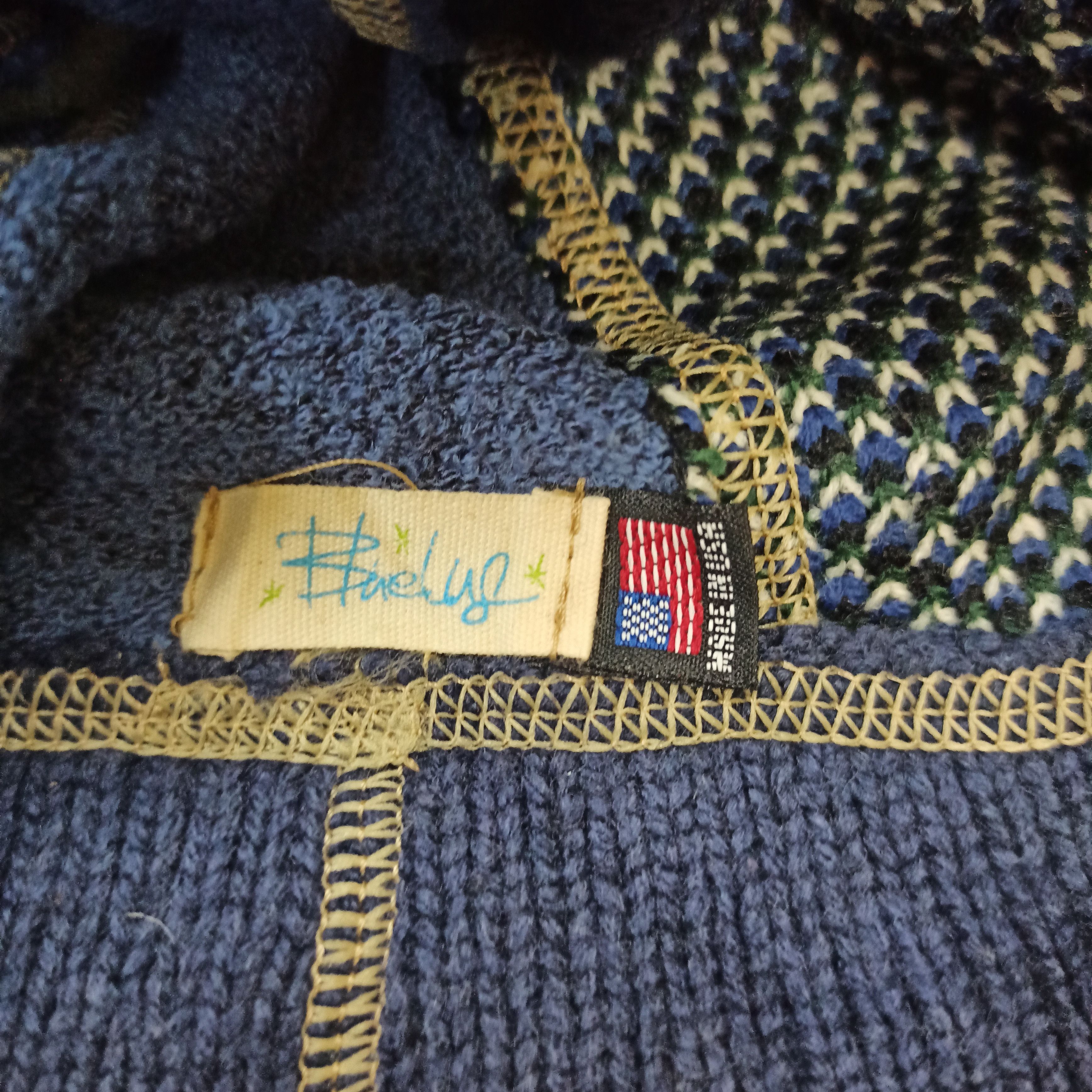 Other Blue lug Beanie hat Made in USA patchwork wool Size ONE SIZE - 5 Thumbnail