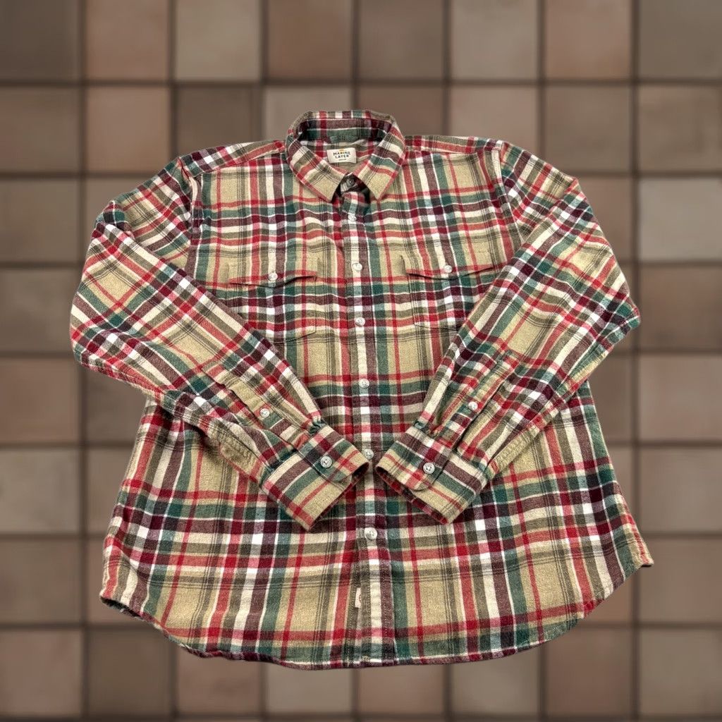 Marine Layer Marine Layer Shirt Mens M Brown Plaid Flannel Button-Up Lightweight Casual Regular Collar Spread Long Sleeve Button-Up Size US M / EU 48-50 / 2 - 1 Thumbnail