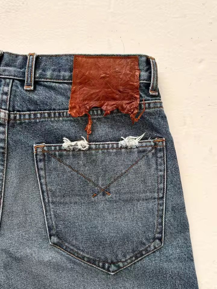 Jean Distressed Baggy Streetwear Straight Vintage Style Jeans Size US 32 / EU 48 - 3 Thumbnail