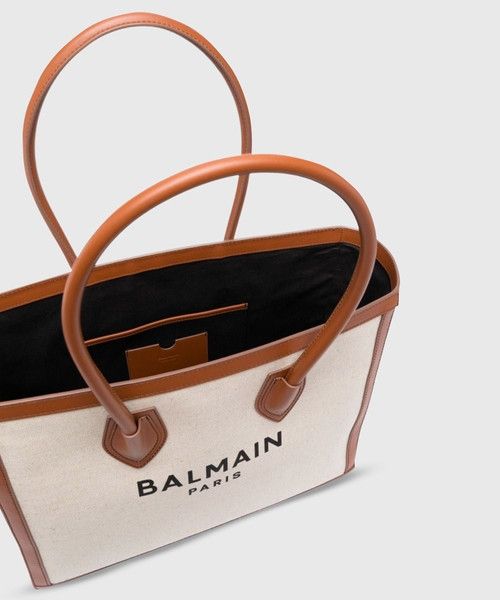 Balmain o1s1wg111225 Size:OS/B-Army 42 Tote Bag in White/Brown Size ONE SIZE - 3 Thumbnail