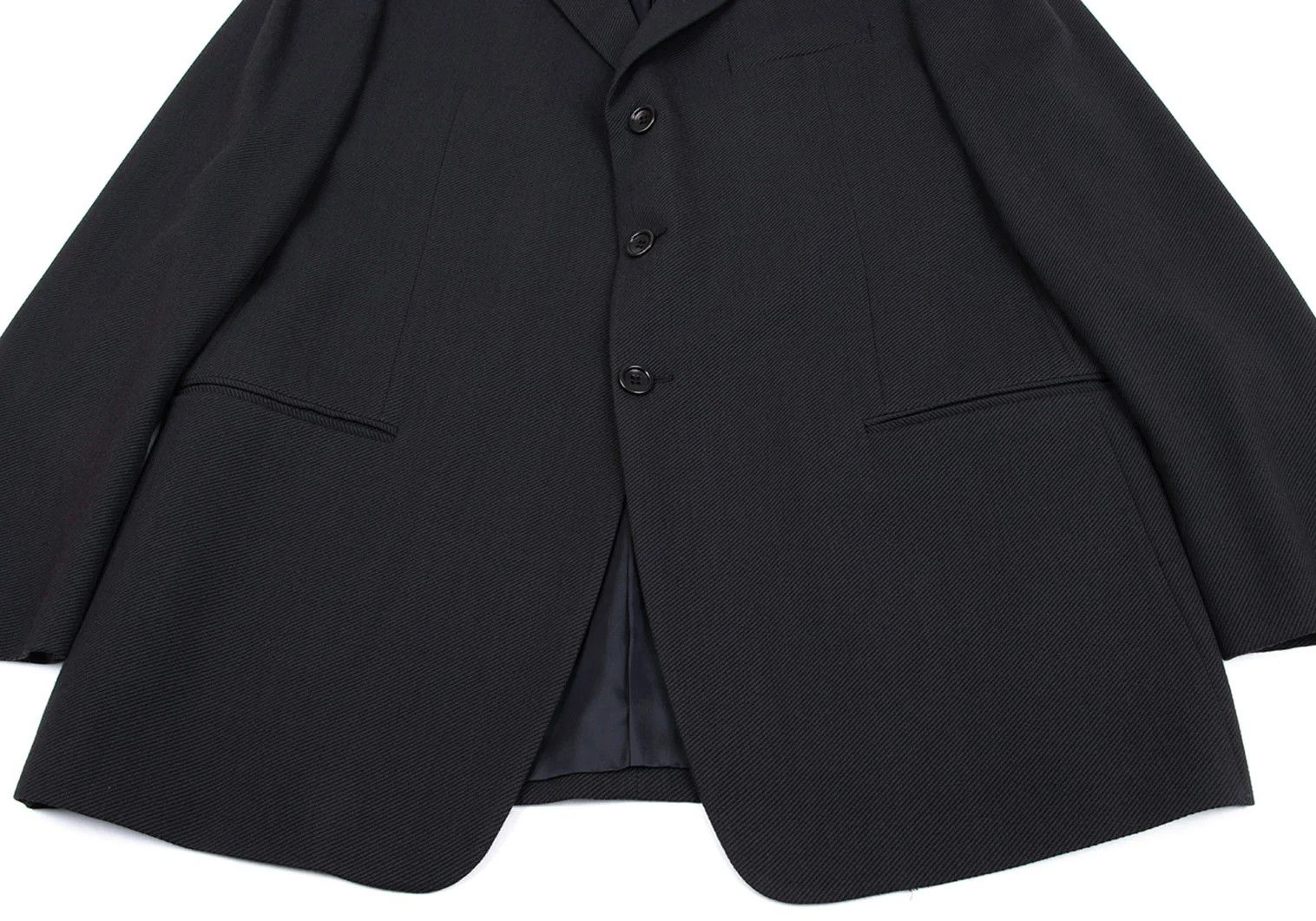 Armani Collezioni Wool Jacket with Diagonal Stripe in Charcoal, Size 54 Size US XXS / EU 40 - 9 Thumbnail