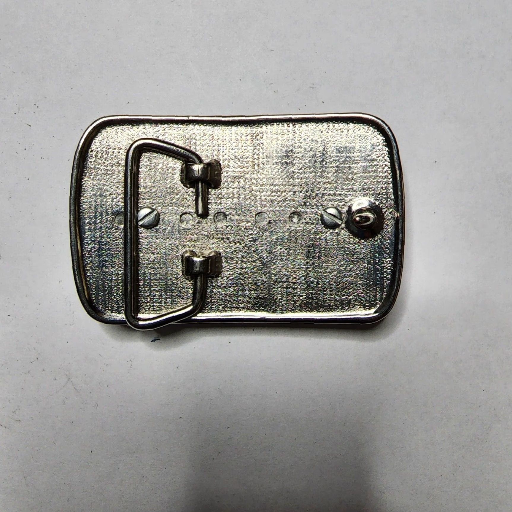 Vintage VINTAGE Western Silver Belt Buckle Picture Rock Round Stone Center Natural Theme Unisex Size ONE SIZE - 2 Thumbnail