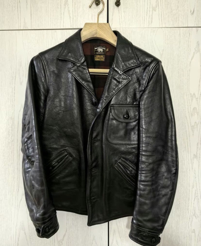 image of Freewheelers Four Red And Black Lining Leather Jacket, Men's (Size Medium)