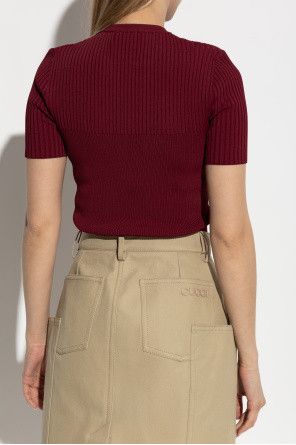 Gucci o1la5ras0526 Rib Fabric T-Shirt Top With Intarsia Size L / US 10 / IT 46 - 4 Thumbnail