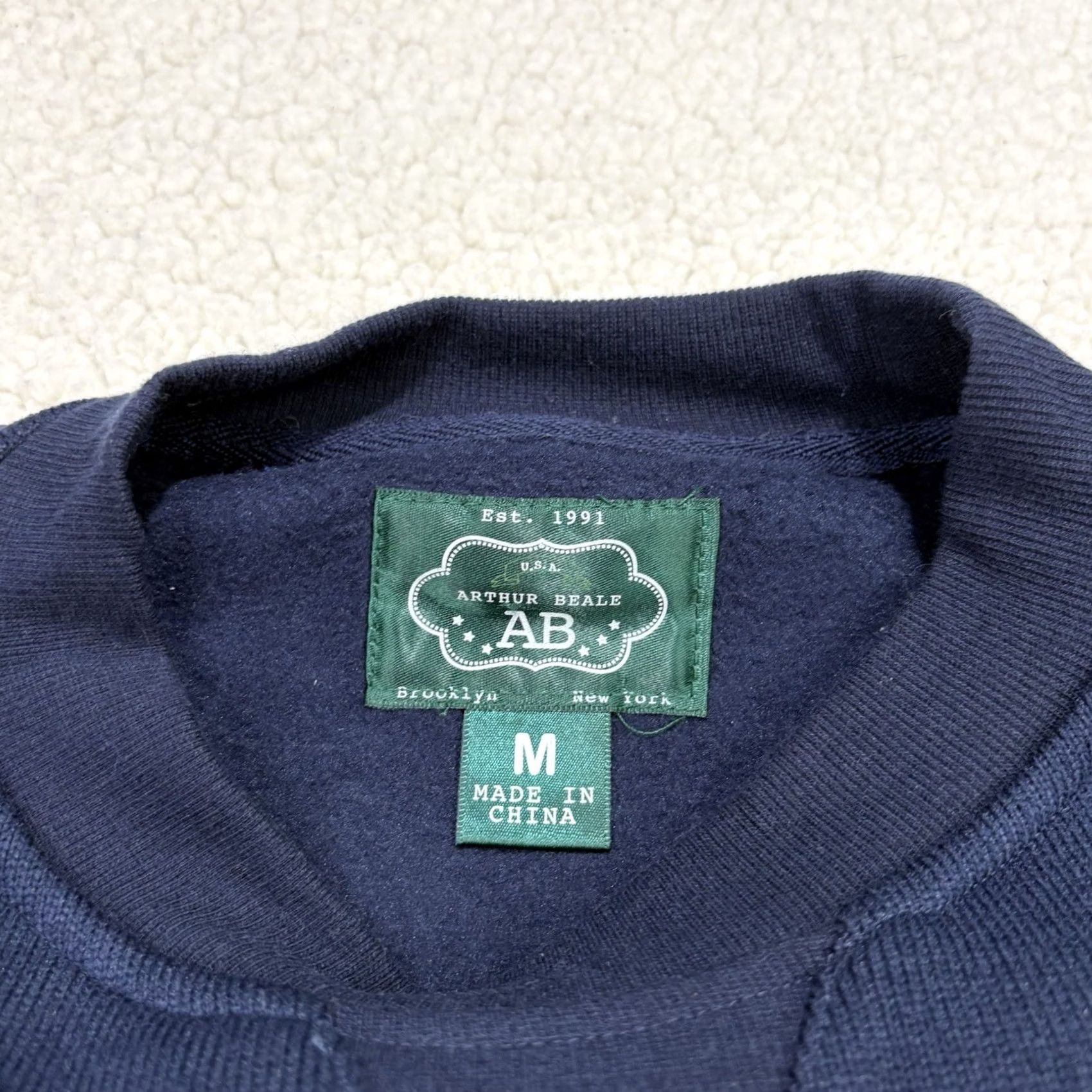Vintage Arthur Beale AB Crewneck Pocket Pullover Mens M Navy Sweatshirt Size US M / EU 48-50 / 2 - 2 Thumbnail