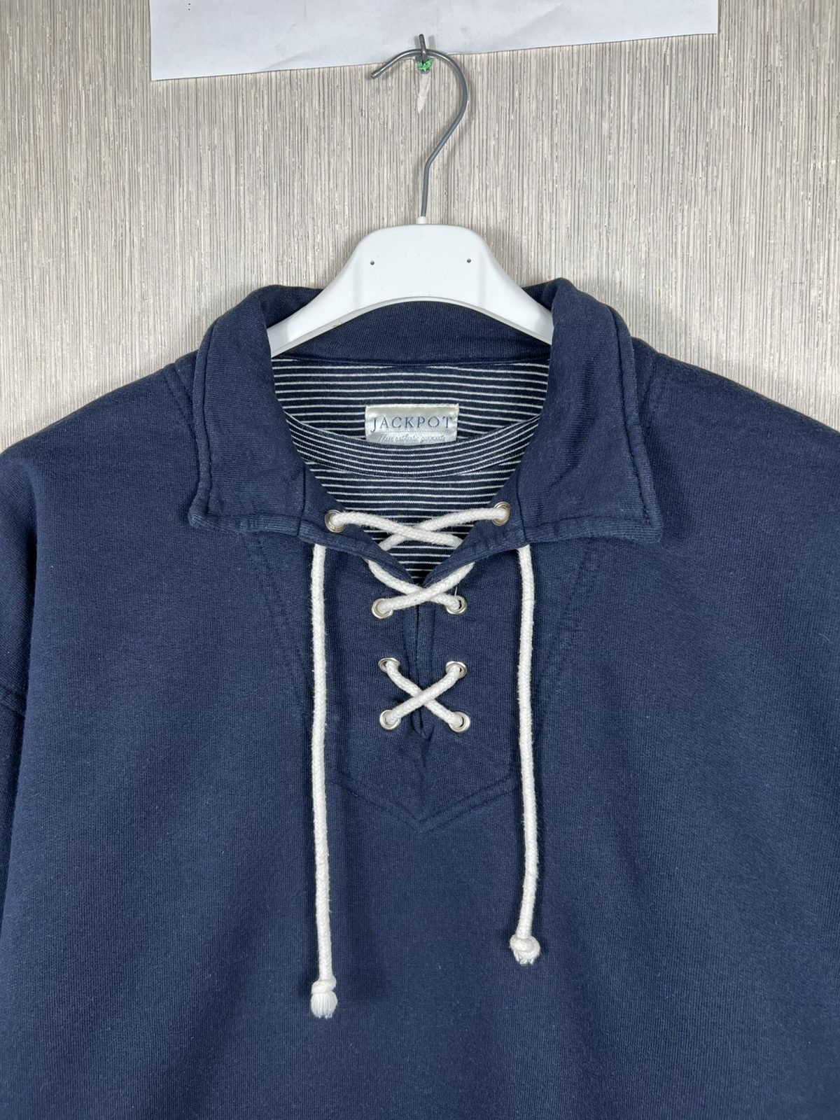 Acne Studios Vintage 80s Jackpot by Carli Gry lace-up sweatshirt polo Size US L / EU 52-54 / 3 - 3 Thumbnail