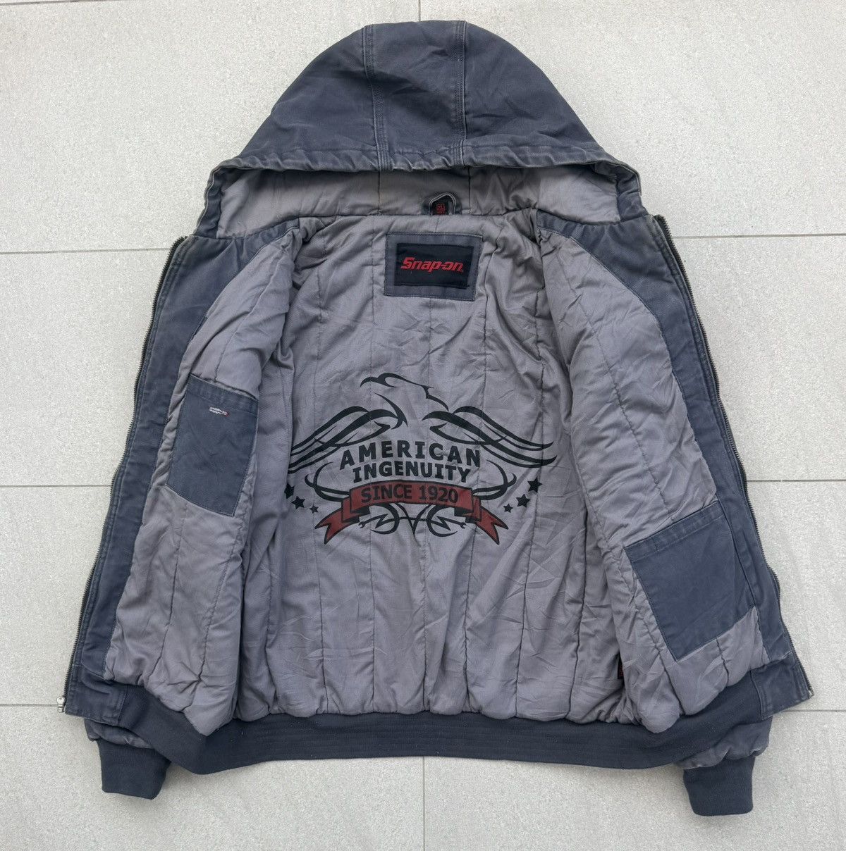 Vintage Vintage Snap-on Lined Quilted Canvas Hooded Work Jacket Size US XL / EU 56 / 4 - 4 Thumbnail