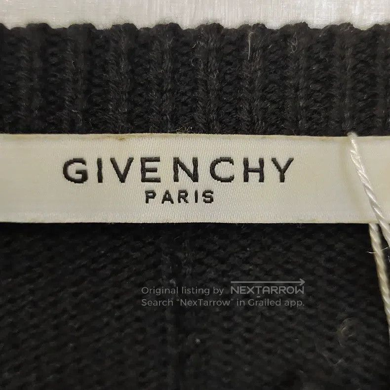 Givenchy Givenchy Black Sweater with Letter Logo Embroidered Knit Size US L / EU 52-54 / 3 - 3 Thumbnail