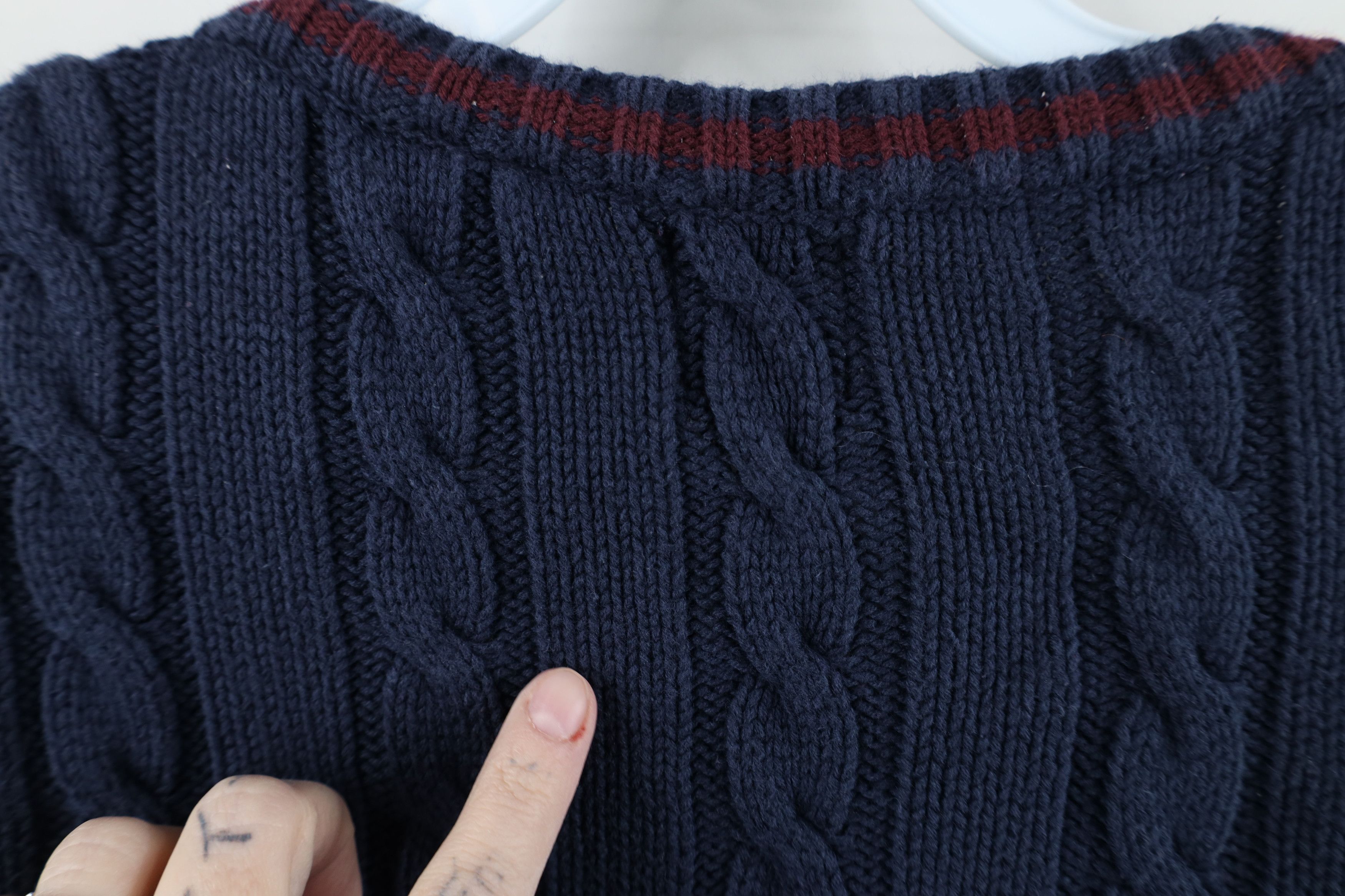 Gap Vintage 90s Gap Chunky Cable Knit Sweater Vest Navy Blue Size US XL / EU 56 / 4 - 8 Thumbnail
