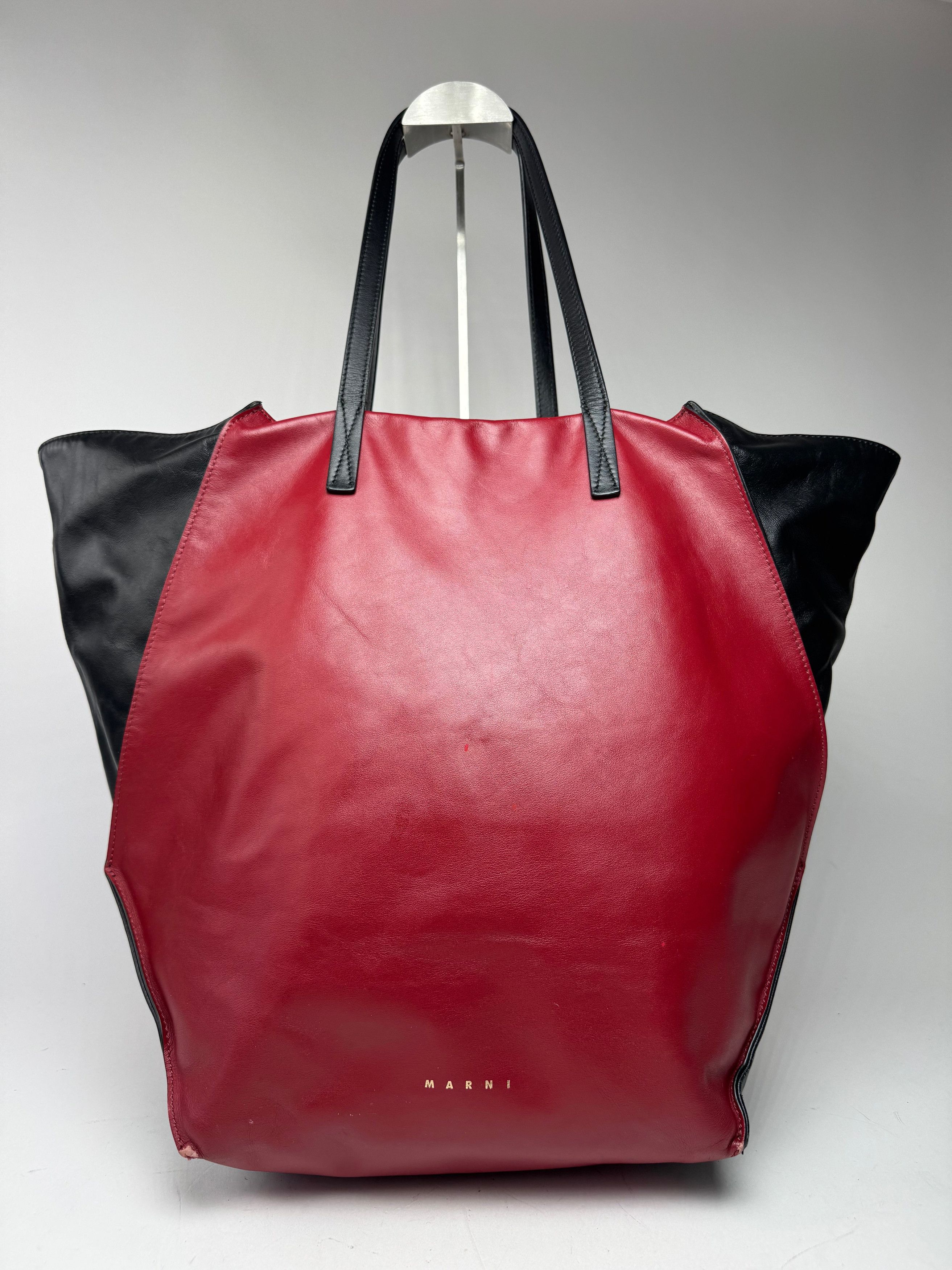 Marni Vintage Leather Shopper Black Red Size ONE SIZE - 1 Thumbnail