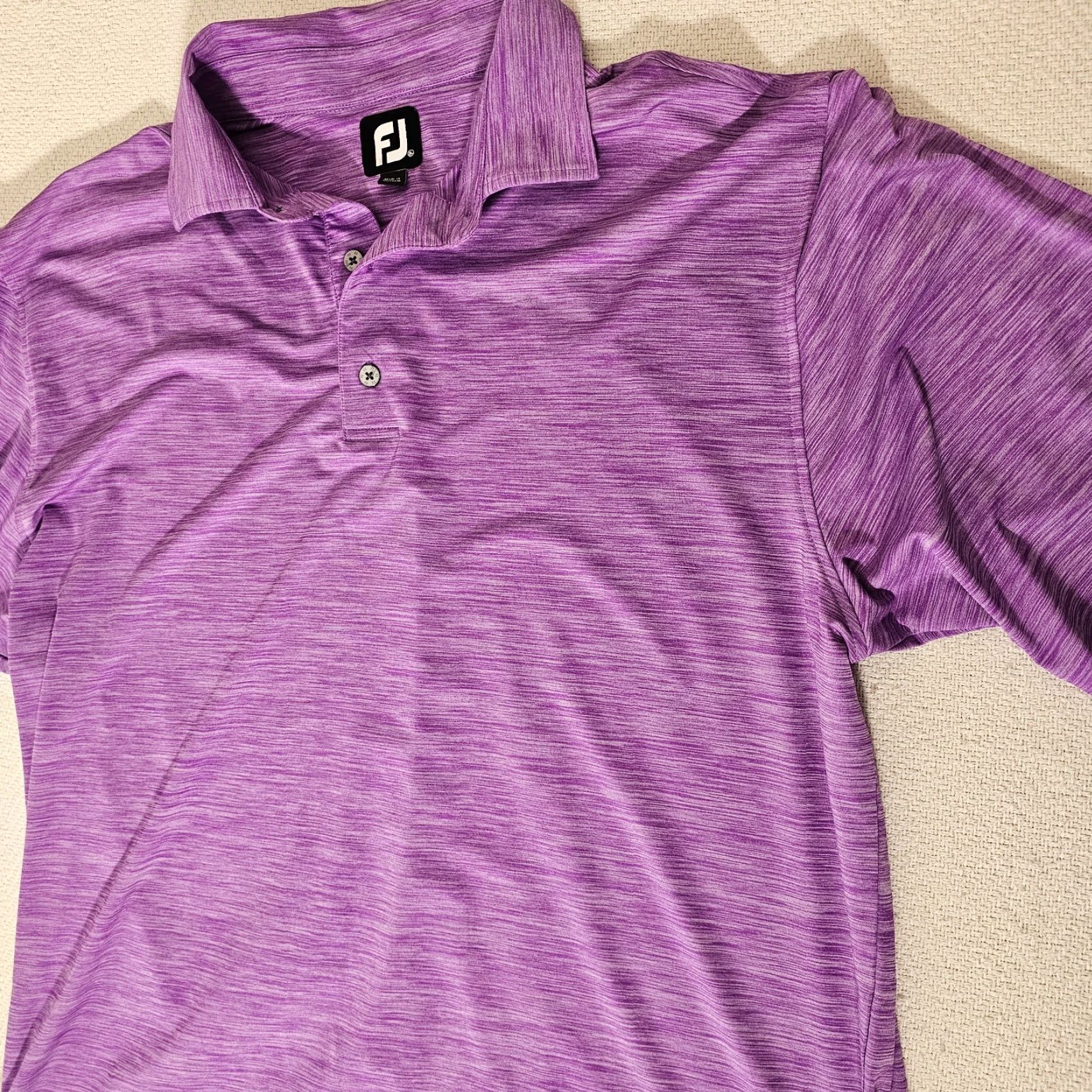 Footjoy FootJoy Polo Shirt Men XL Size Heather Purple Stretch Short Sleeve Golf Regular Fit Logo Embroidered Button Collared Pocket None Size US XL / EU 56 / 4 - 3 Thumbnail