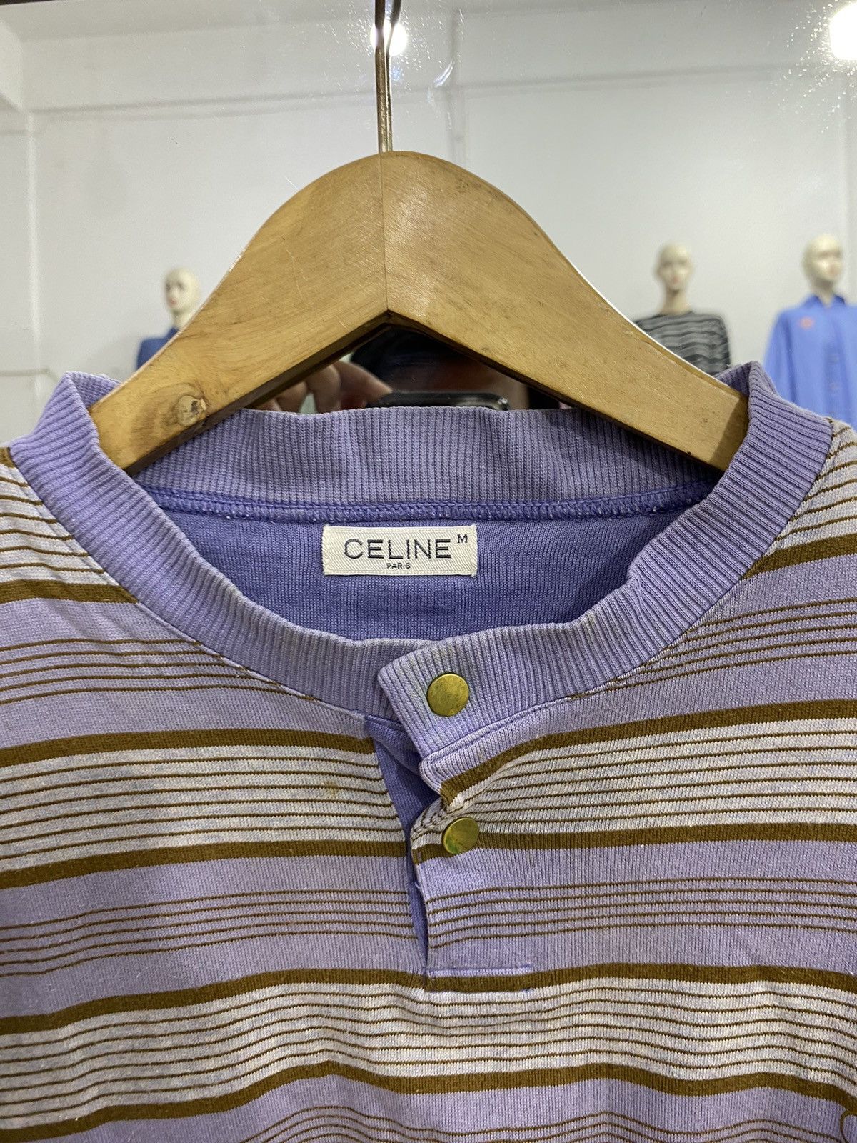 Celine Vintage Ceine Paris Stripes Longsleeve Size US M / EU 48-50 / 2 - 5 Thumbnail