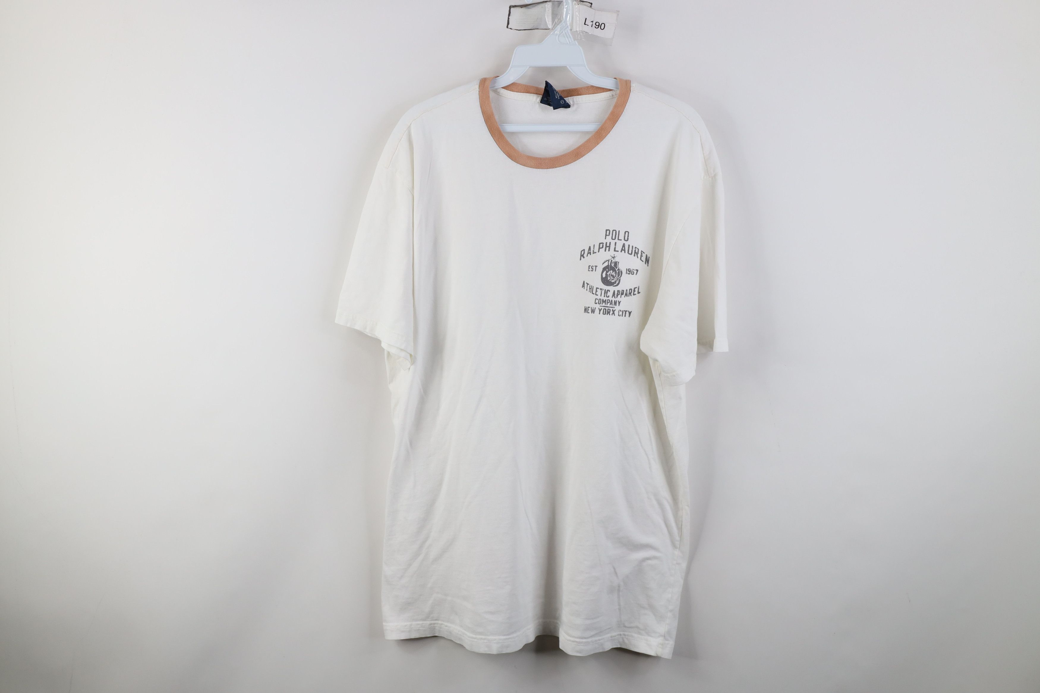 Ralph Lauren Vintage 90s Ralph Lauren Spell Out Boxing T-Shirt White Size US L / EU 52-54 / 3 - 1 Thumbnail