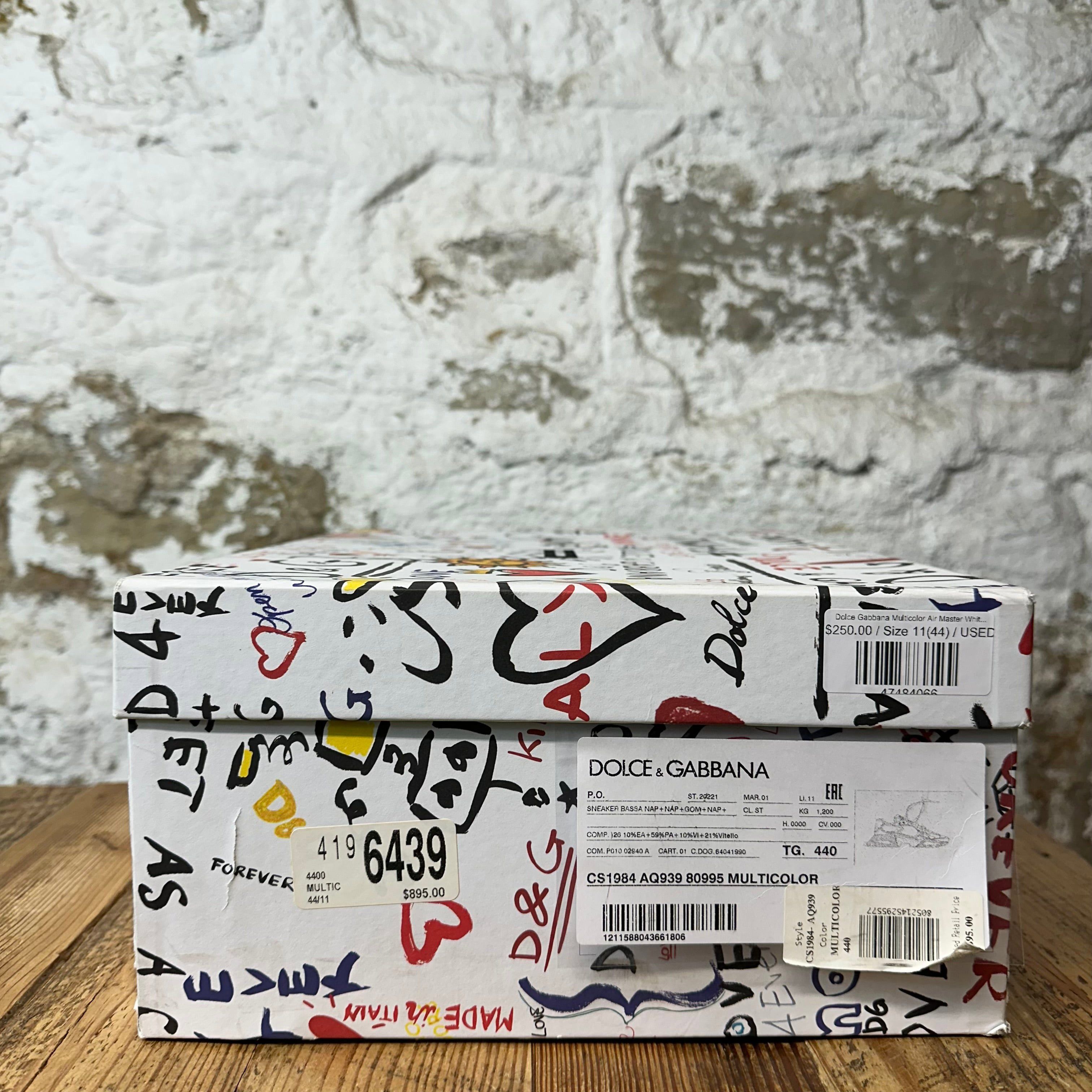 Dolce & Gabbana Dolce Gabbana Multicolor Air Master White Sneaker Sz 11 (44) Size US 11 / EU 44 - 8 Thumbnail
