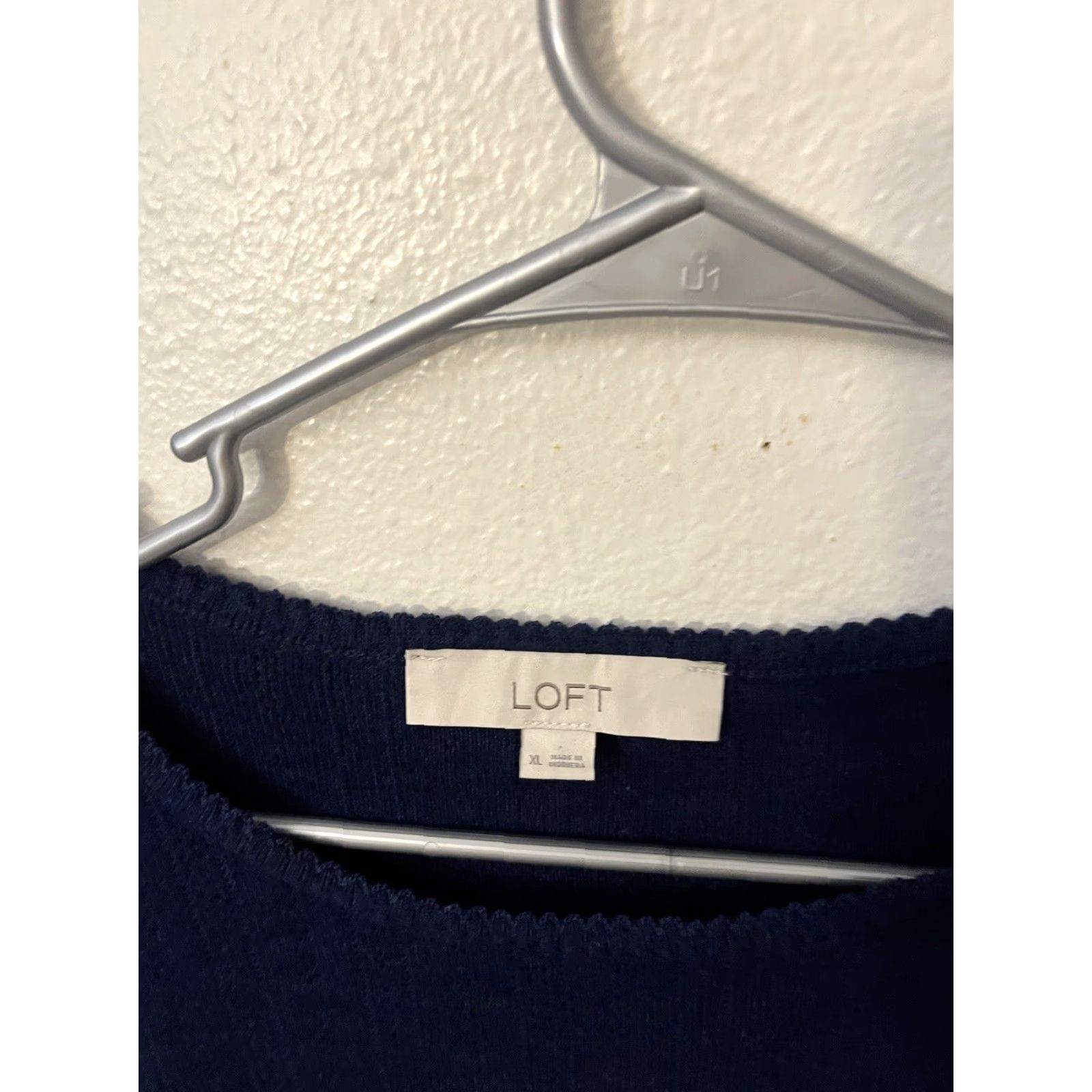 Loft Loft Sweater Womens XL Navy Blue Long Sleeve Round Neck Pullover Size XL / US 12-14 / IT 48-50 - 3 Thumbnail