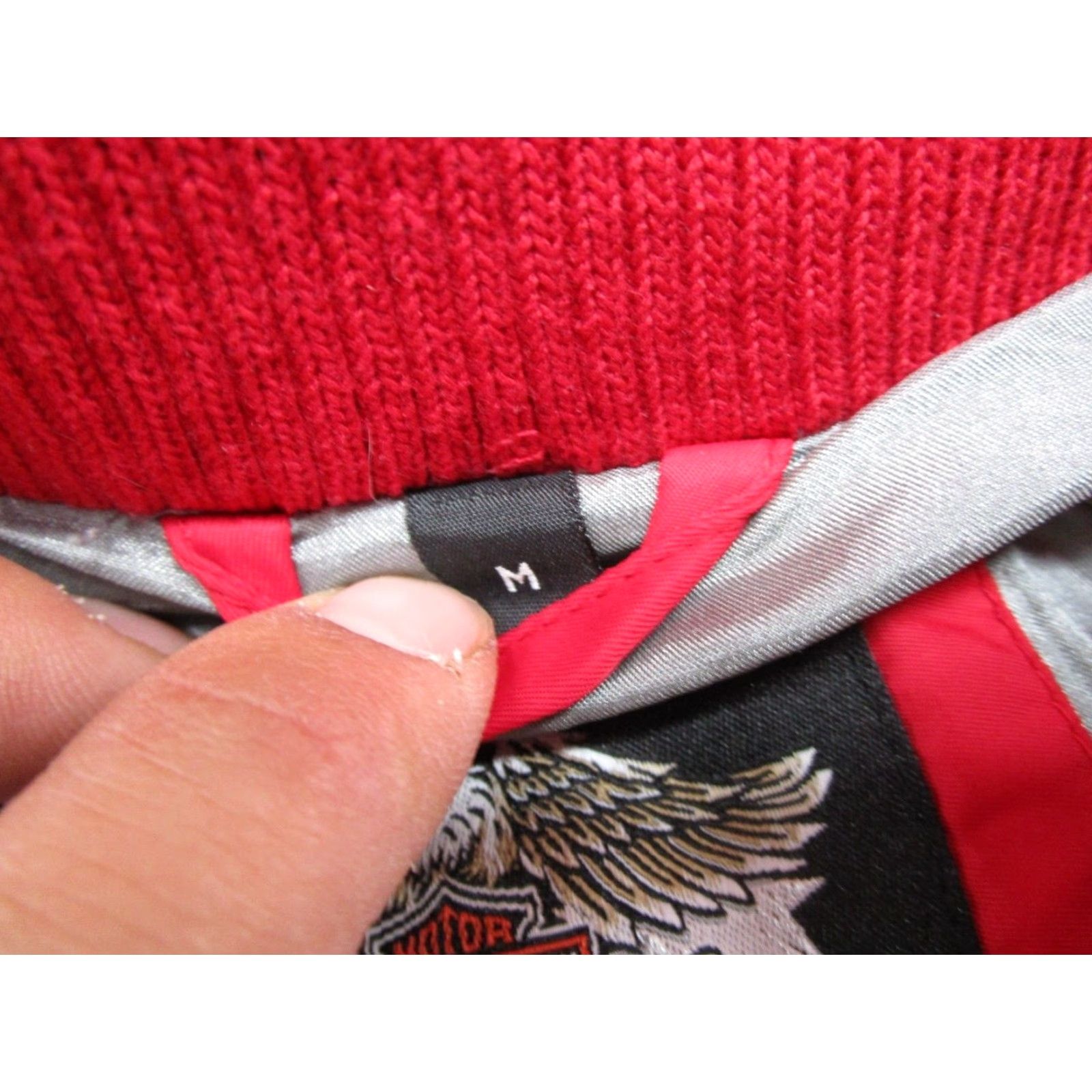 Harley Davidson Women's Harley-Davidson Zip Snap Up Red Nylon Jacket Medium Embroidered Jacket Harley-Davidson Red Nylon Zip Embroidered Women’s Size M Biker Coat Size M / US 6-8 / IT 42-44 - 3 Thumbnail