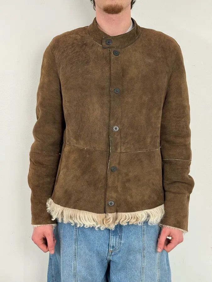 Emporio Armani AW2003 Emporio Armani Brown Beige Shearling Fur-Lined Leather Jacket Size US L / EU 52-54 / 3 - 2 Thumbnail