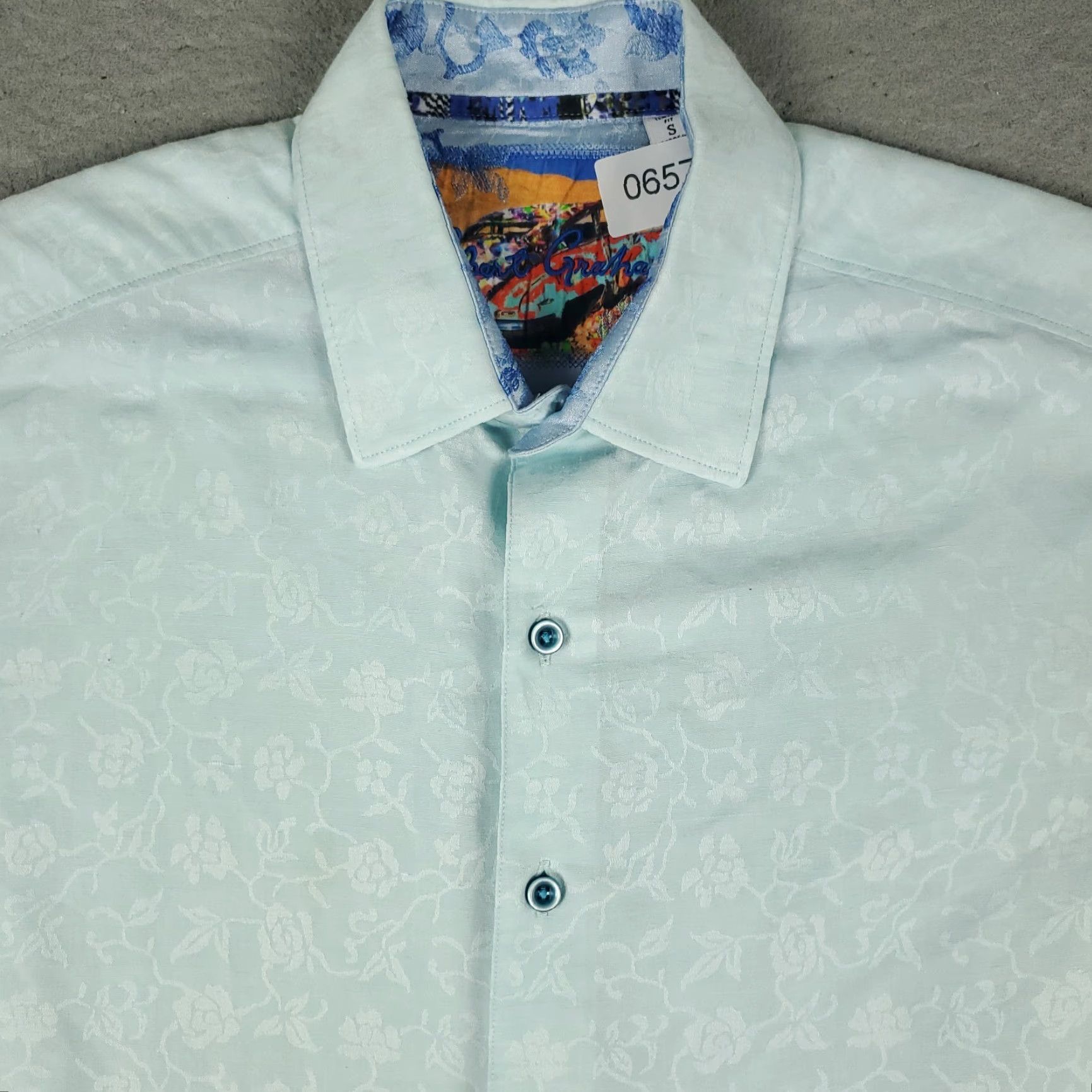 Robert Graham Robert Graham Shirt Mens Small Blue Floral Classic Fit Button Up Short Sleeve Size US S / EU 44-46 / 1 - 2 Thumbnail