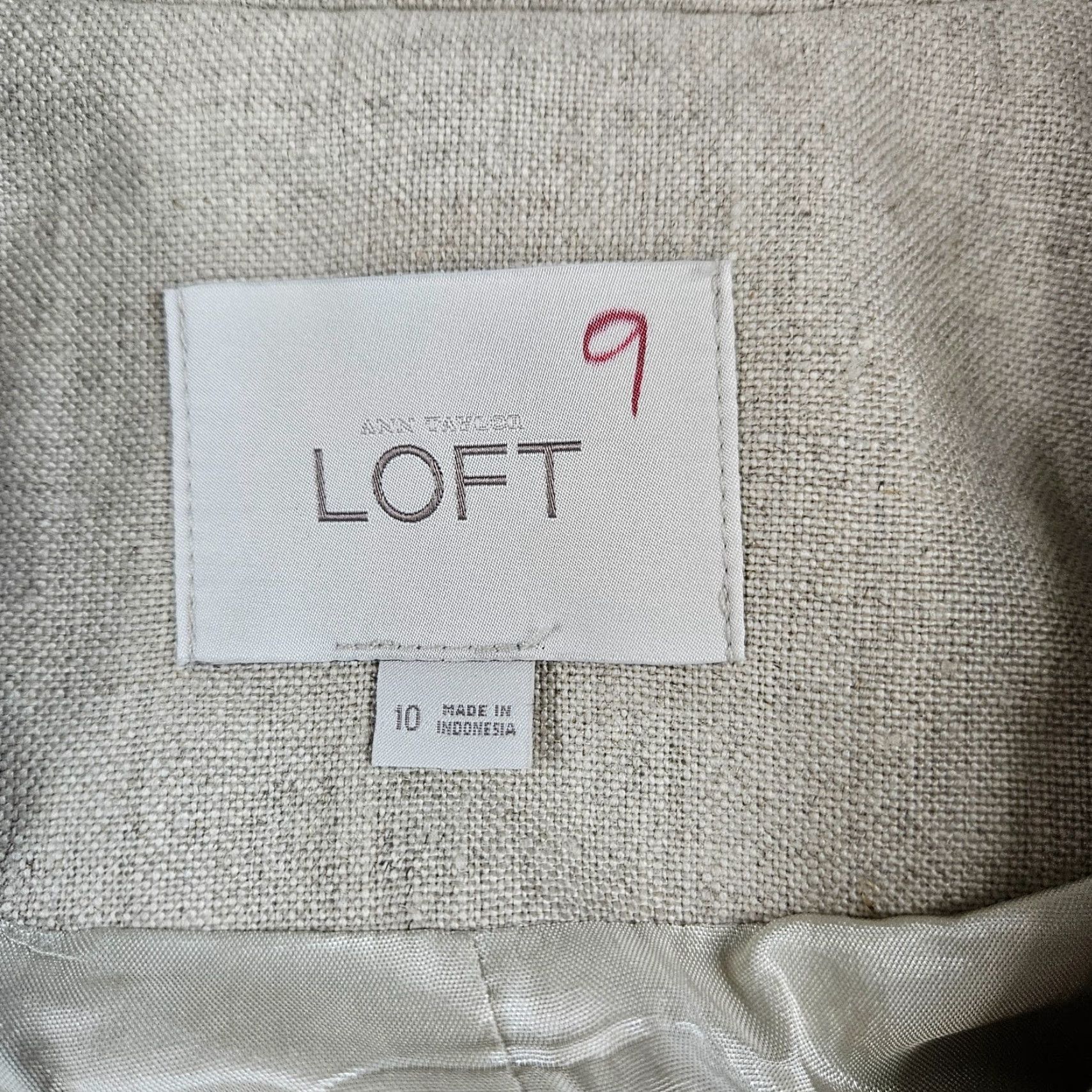 Ann Taylor Ann Taylor LOFT Womens Jacket Sz 10 Beige Brown Linen Snap Buttons Belt Size L / US 10 / IT 46 - 6 Thumbnail
