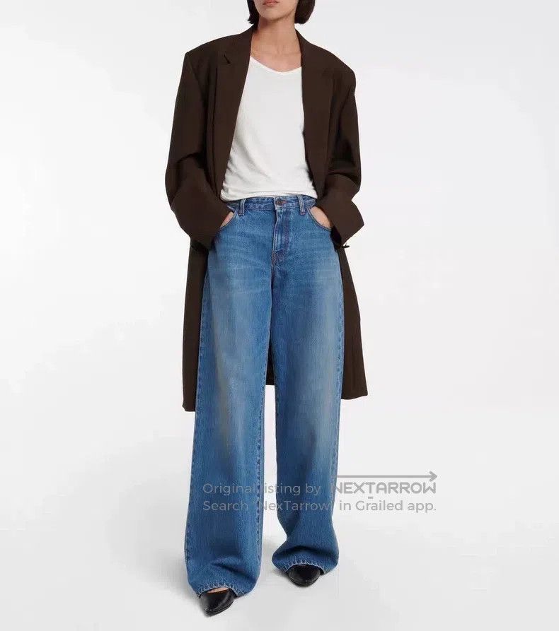 The Row The Row size 2 Dark Blue Wide Leg Jeans Size 22" - 2 Thumbnail
