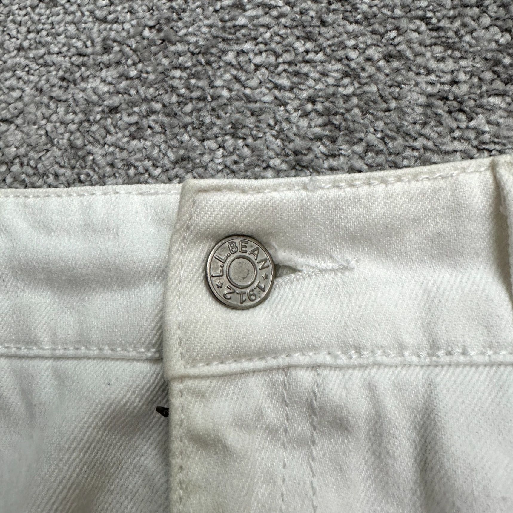 Vintage LL. Bean Favorite Fit Cropped Denim Jeans Womens 6Reg White Straight Leg 30x20 Size 28" / US 6 / IT 42 - 3 Thumbnail